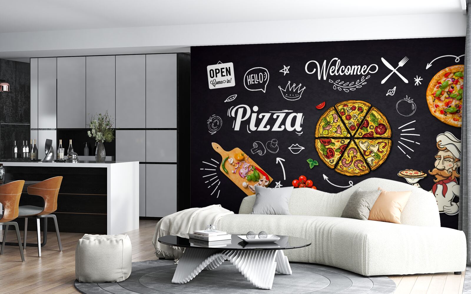 Fototapet gătiți cu pizza