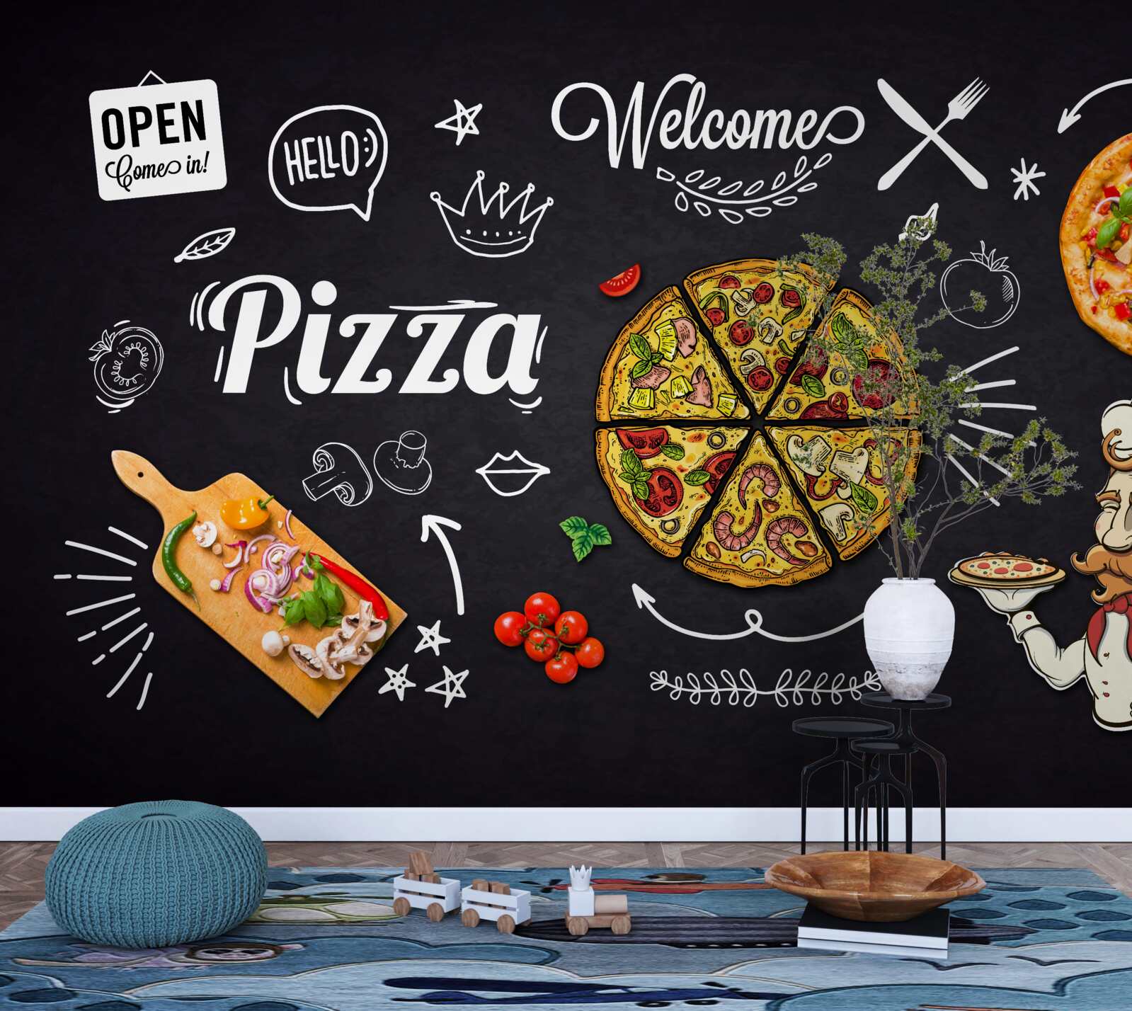 Fototapet gătiți cu pizza
