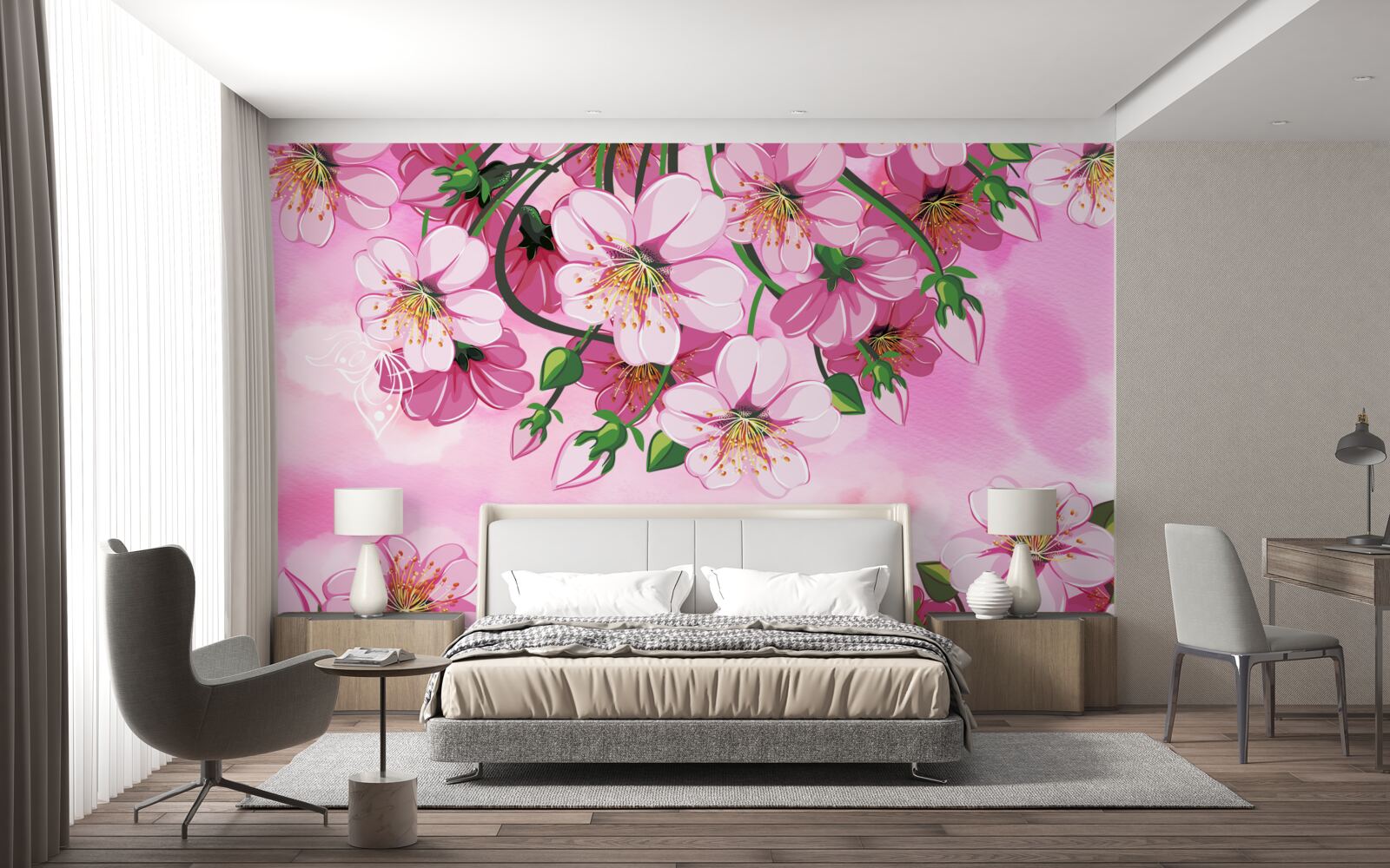 Fototapet Flori de cireș japonez