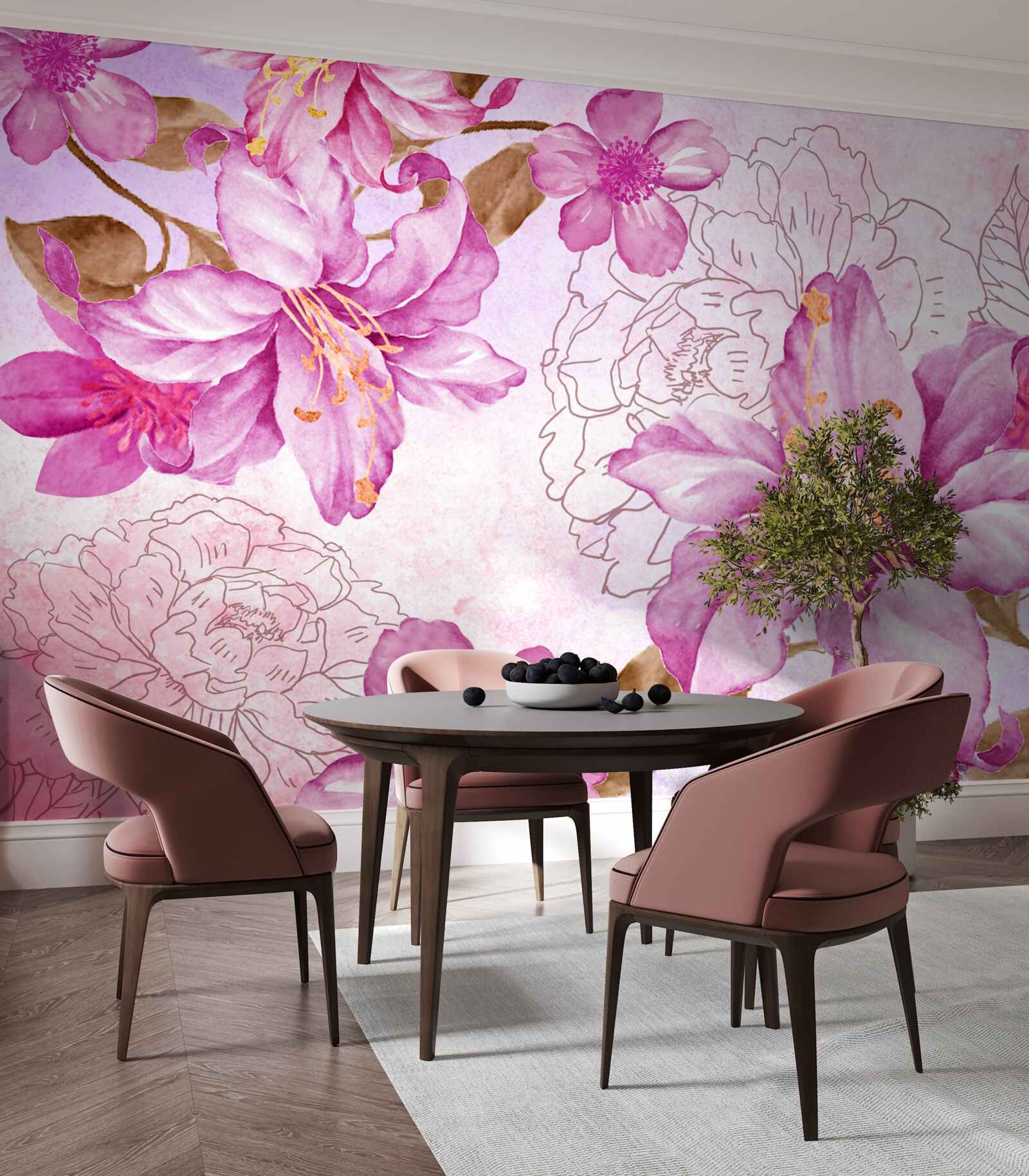 Fototapet eleganța florilor într-o expresie abstractă