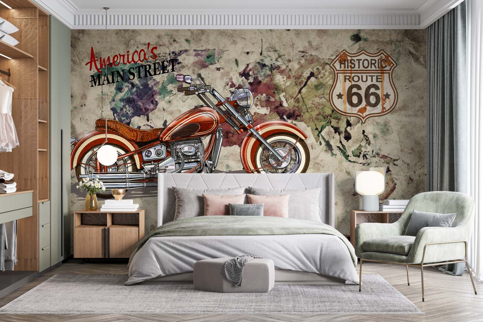 Fototapet motocicletă elegantă din America