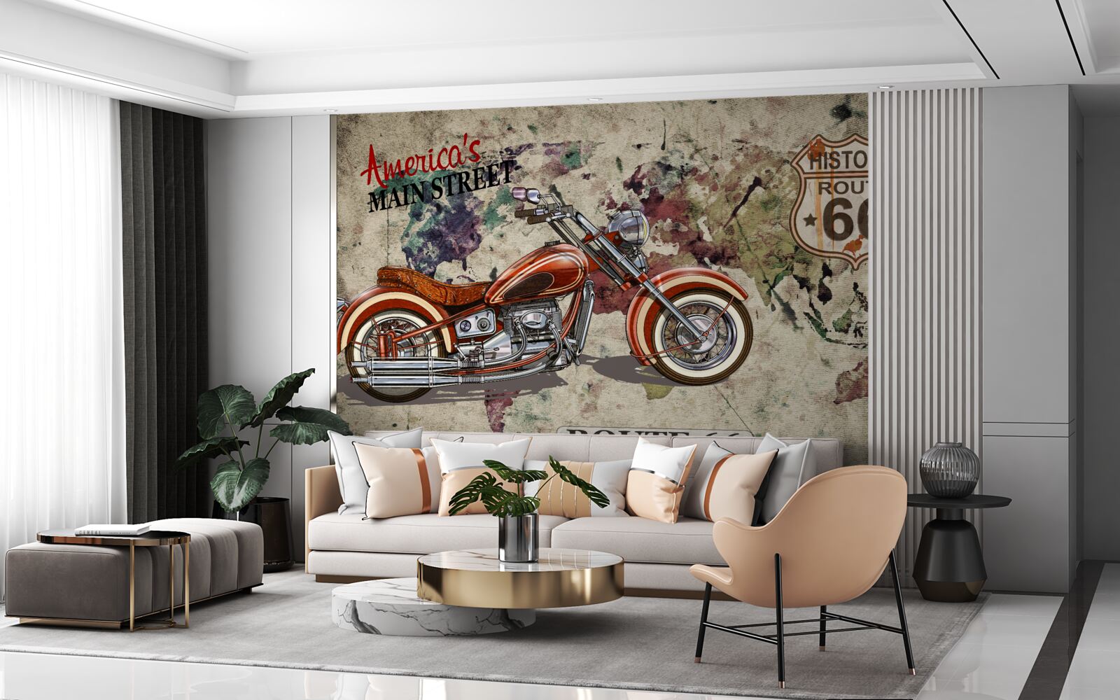 Fototapet motocicletă elegantă din America
