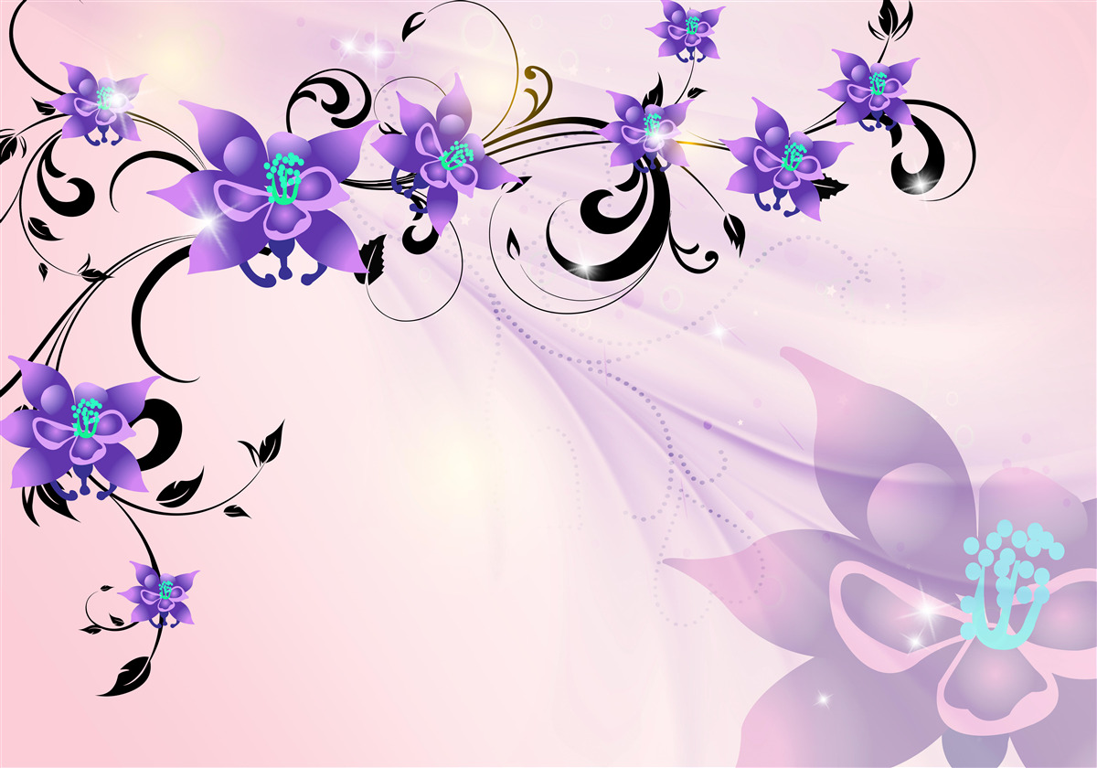 Fototapet strălucirea florilor violete