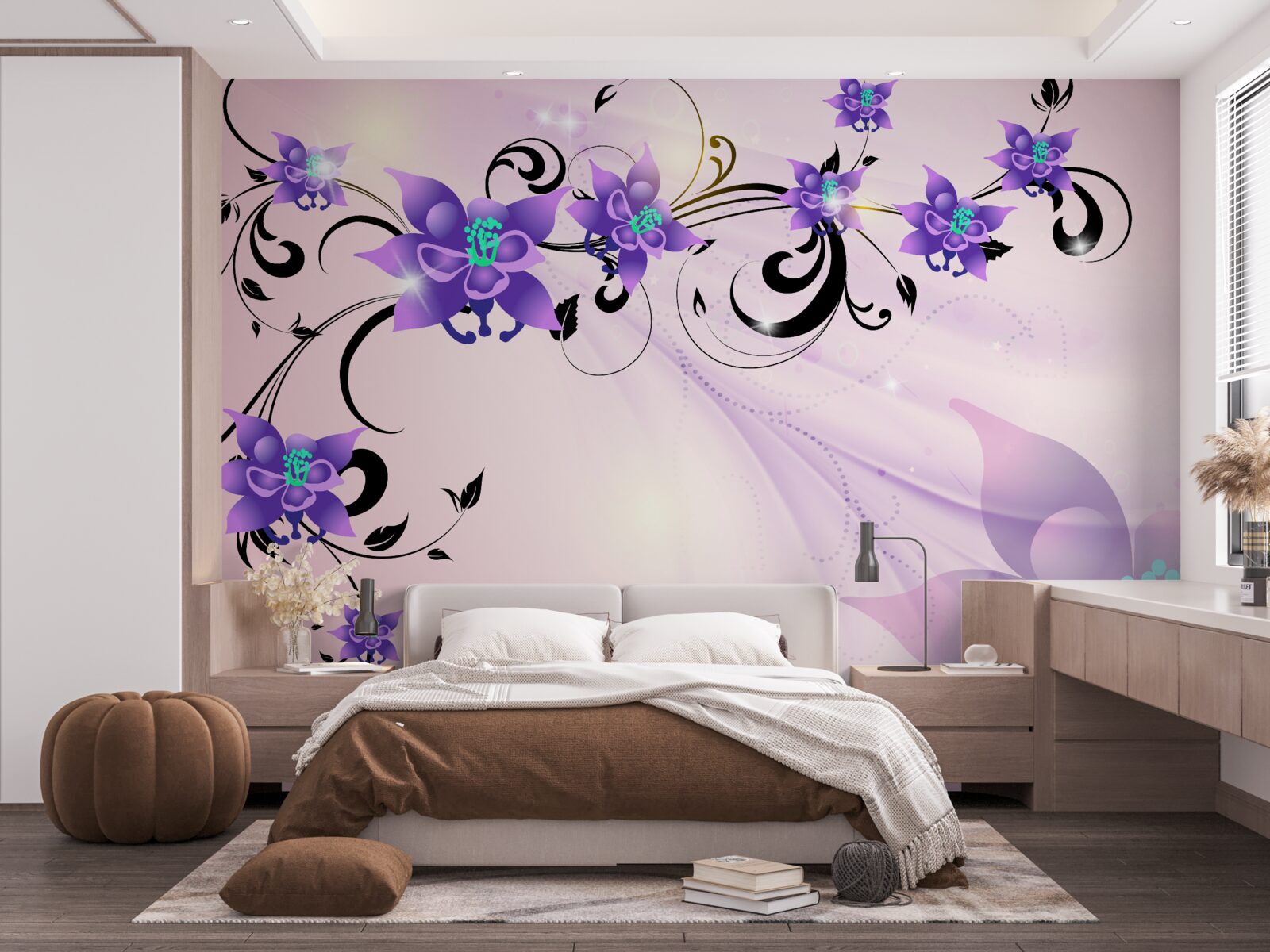 Fototapet strălucirea florilor violete