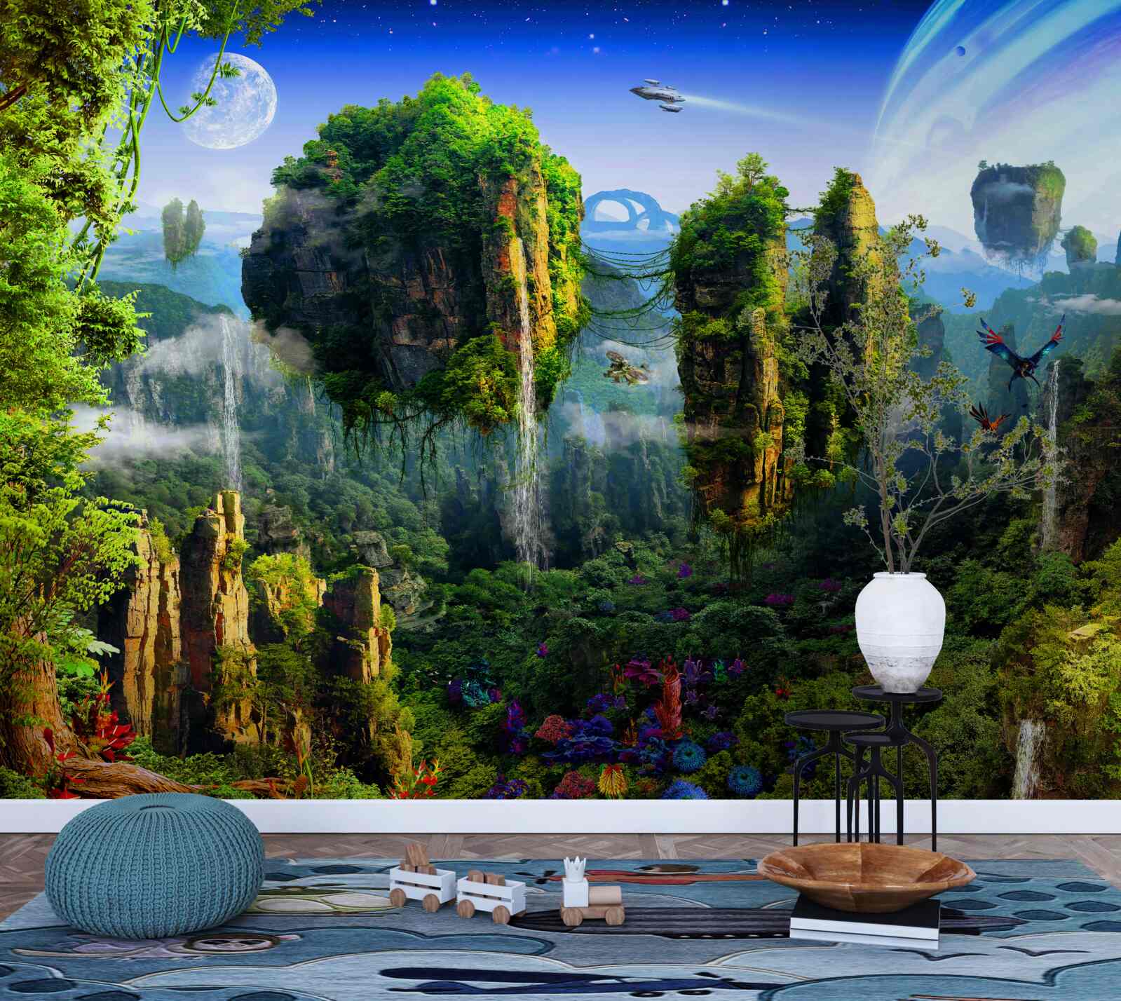 Fototapet oraș verde în stil fantasy