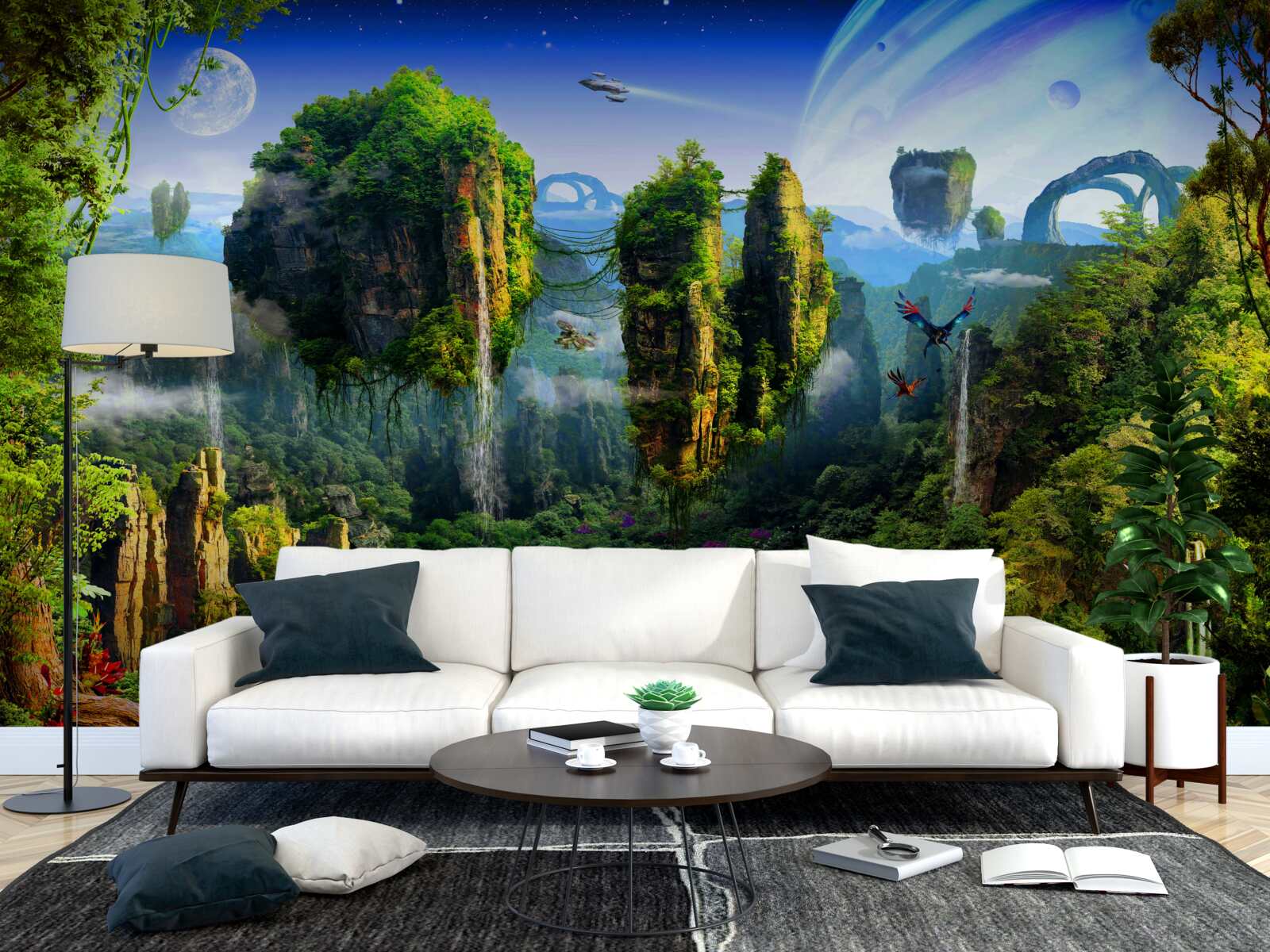 Fototapet oraș verde în stil fantasy