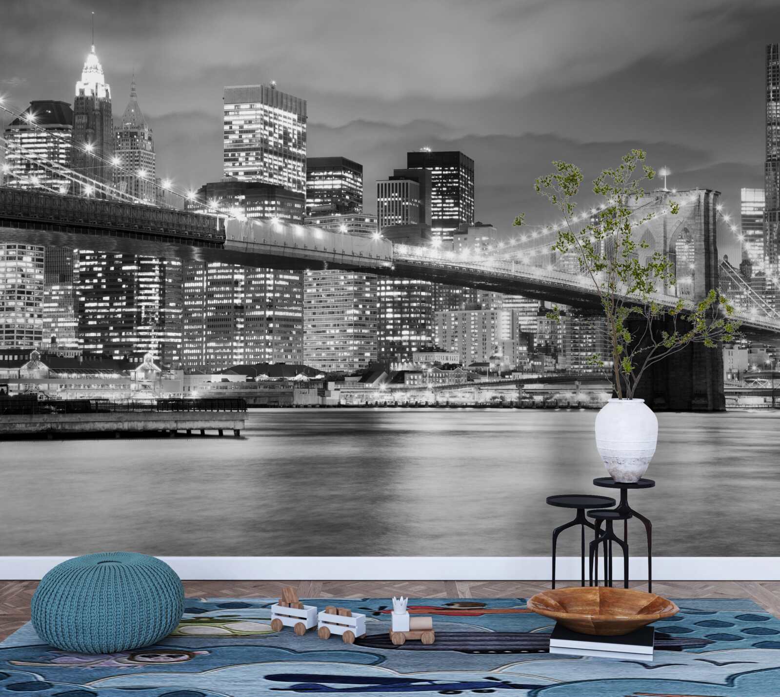 Fototapet new york în alb și negru