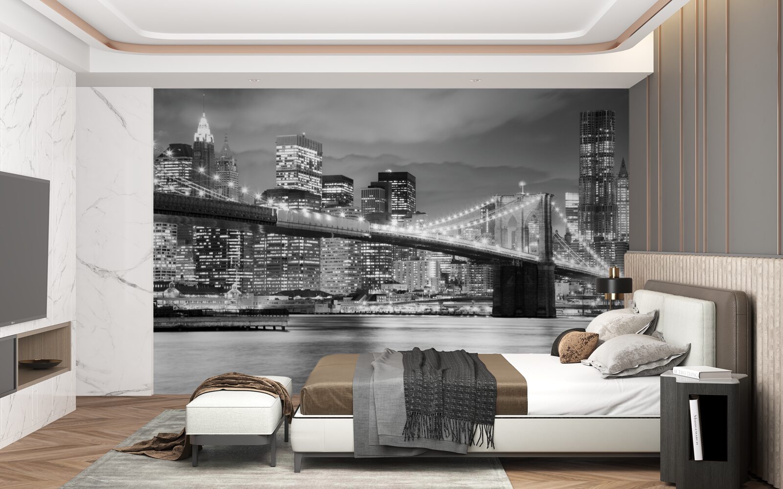 Fototapet new york în alb și negru