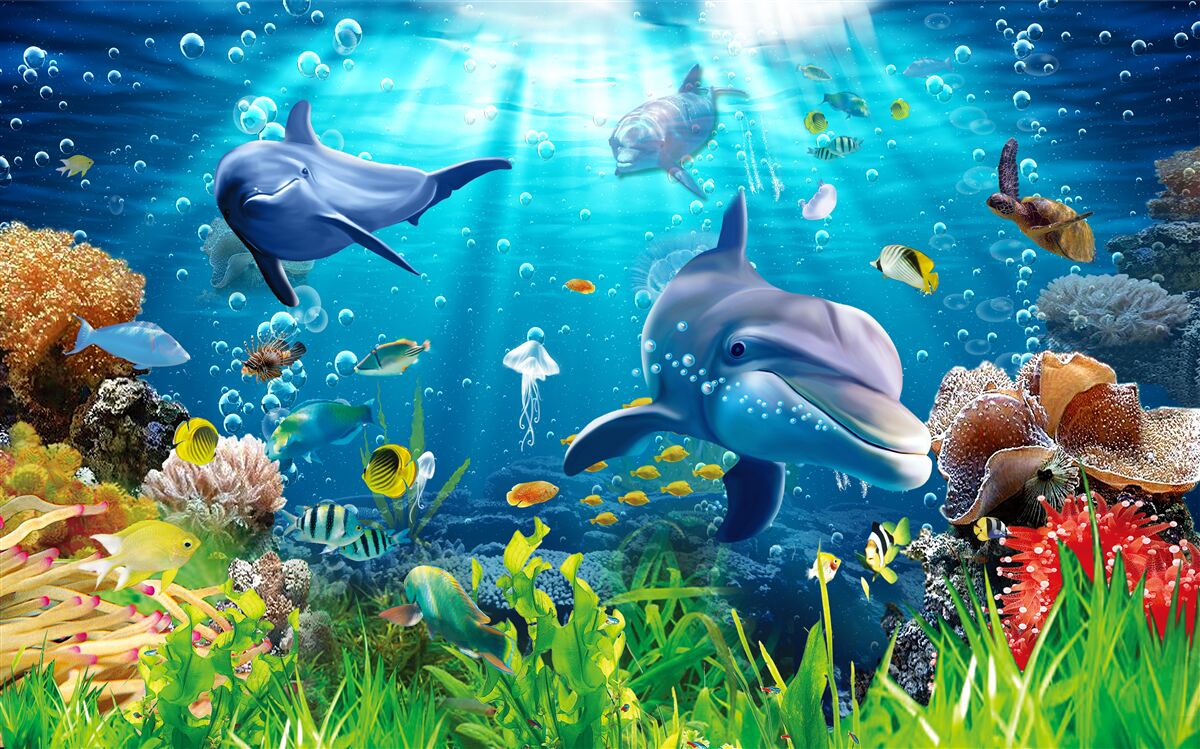 Fototapet fascinant univers subacvatic