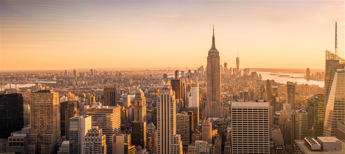 Fototapet Zori peste New York