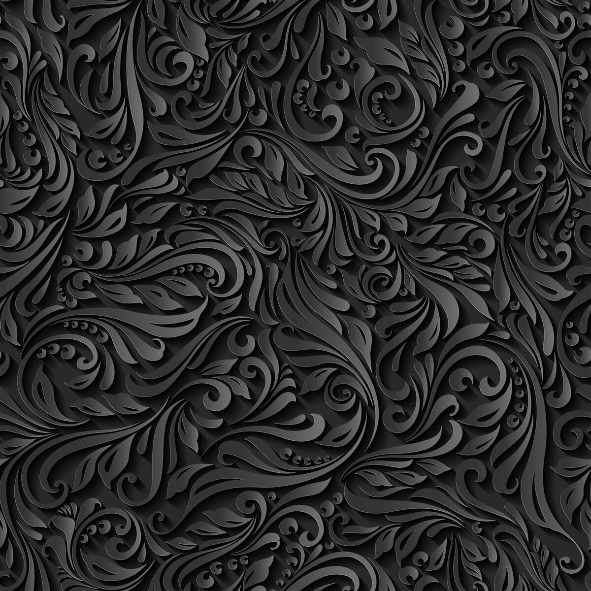 Fototapet frunze cu modele negre