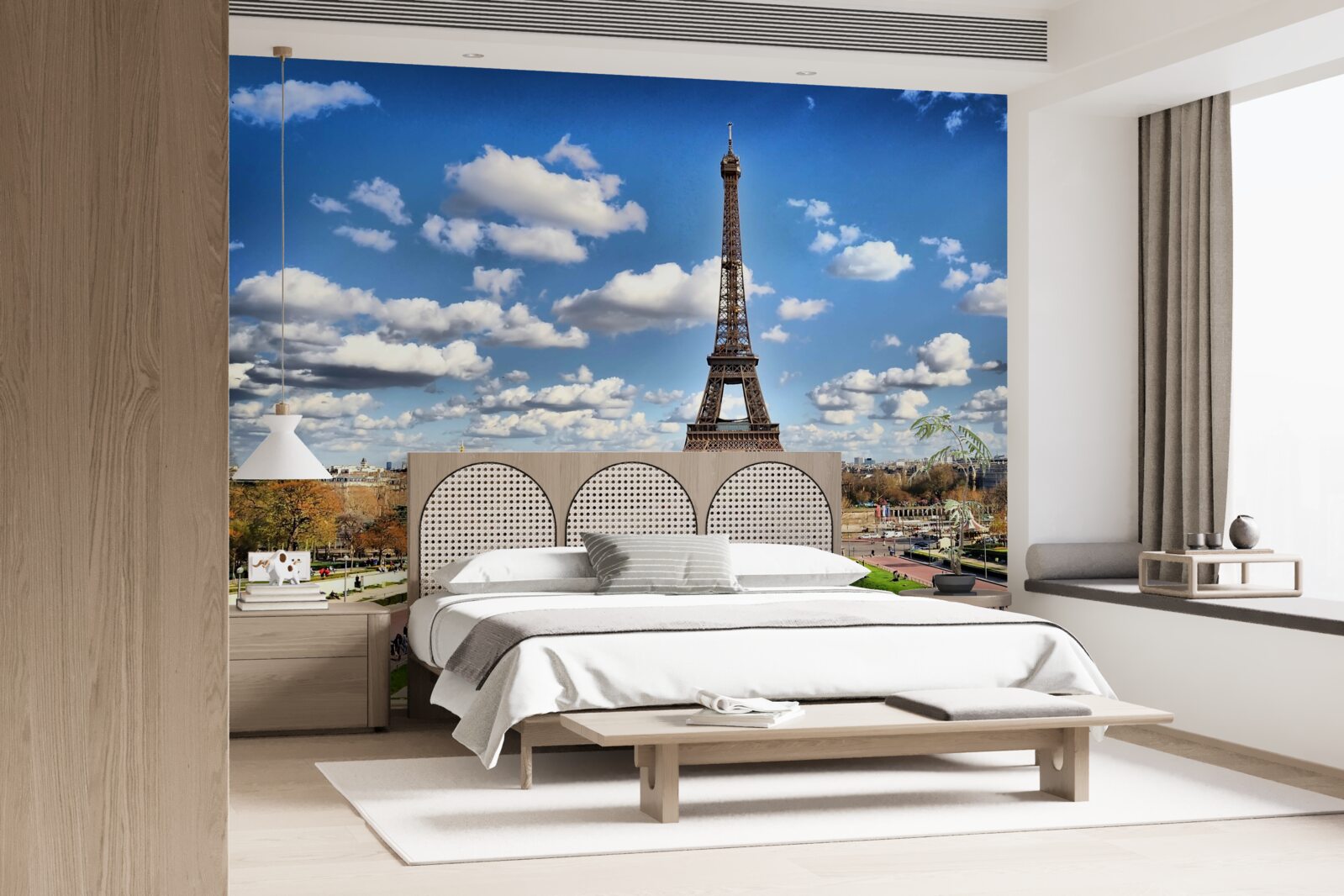Fototapet vedere a turnului eiffel din parc