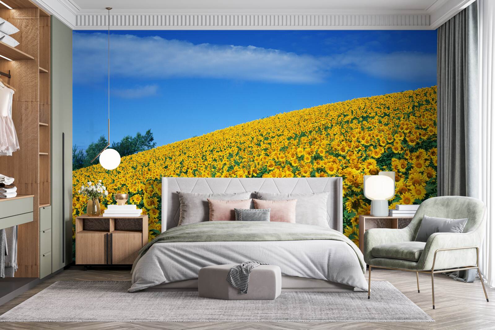 Fototapet Un spațiu minunat cu floarea-soarelui