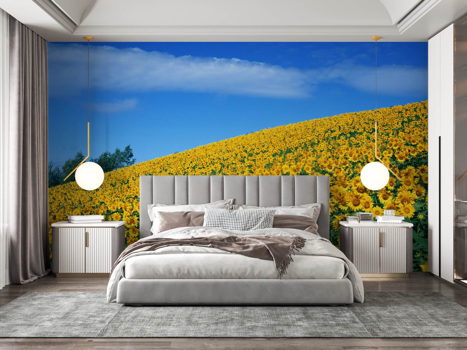 Fototapet Un spațiu minunat cu floarea-soarelui