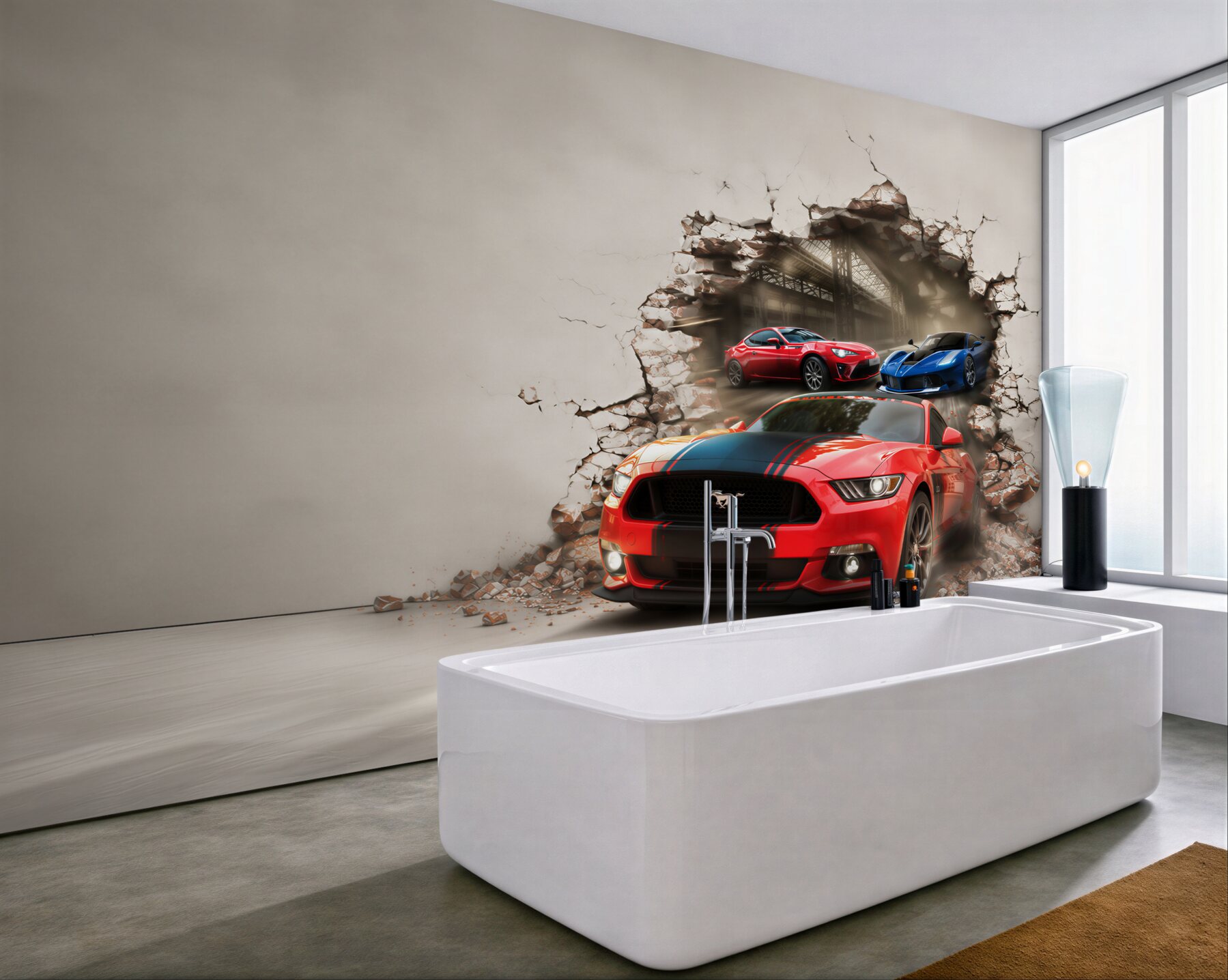 Fototapeta mustang czerwony na ścianie