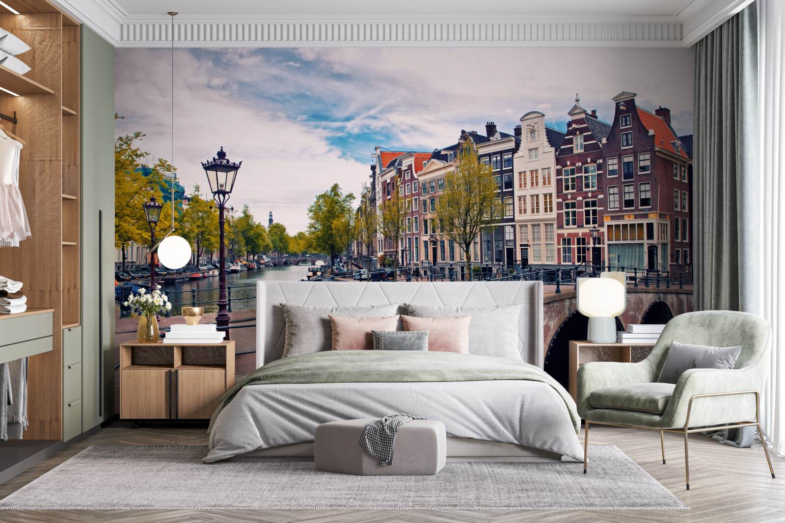 Fototapet Podul Amsterdam peste canal