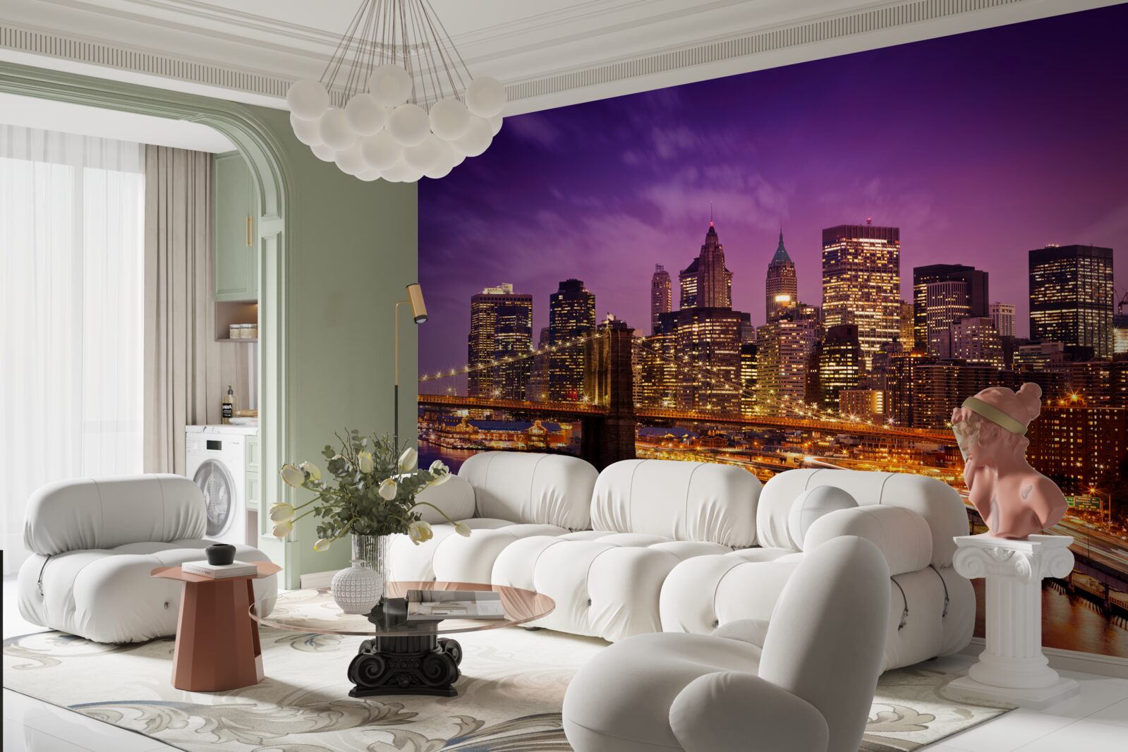 Fototapet podul brooklyn noaptea
