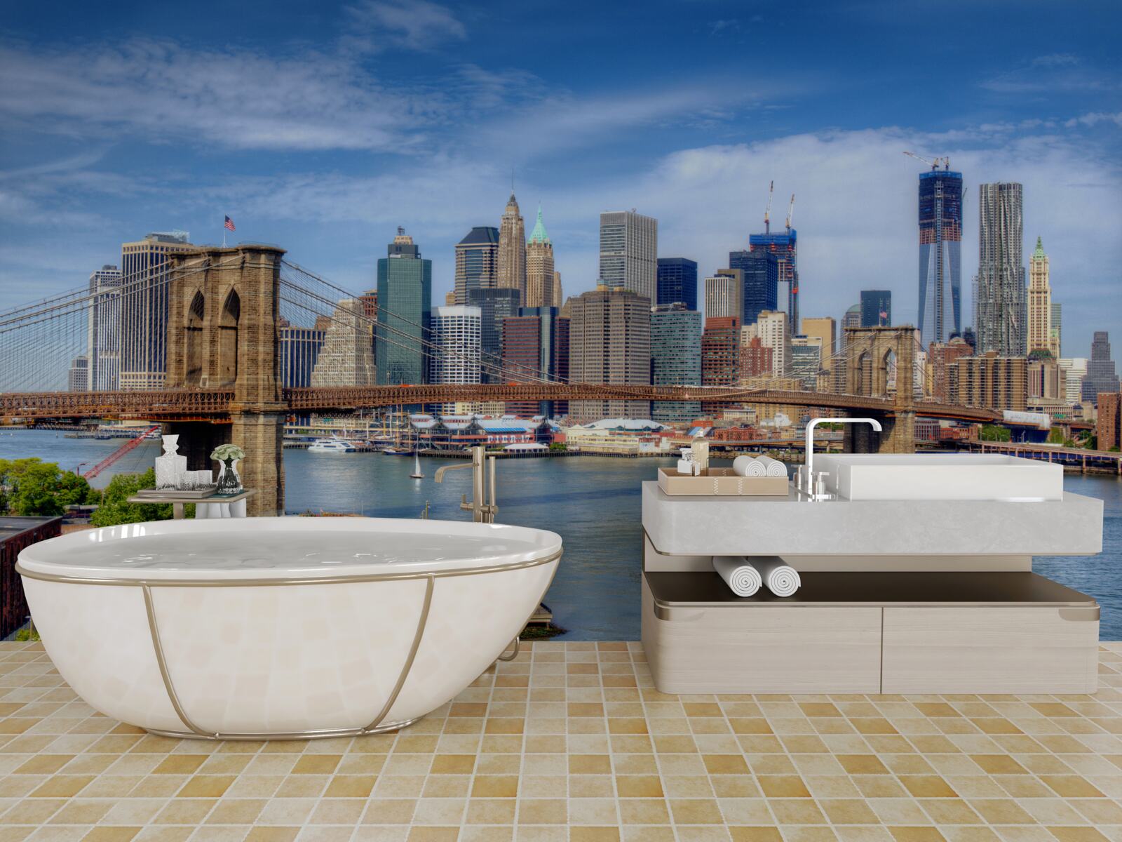 Fototapet podul brooklyn și manhattanul inferior