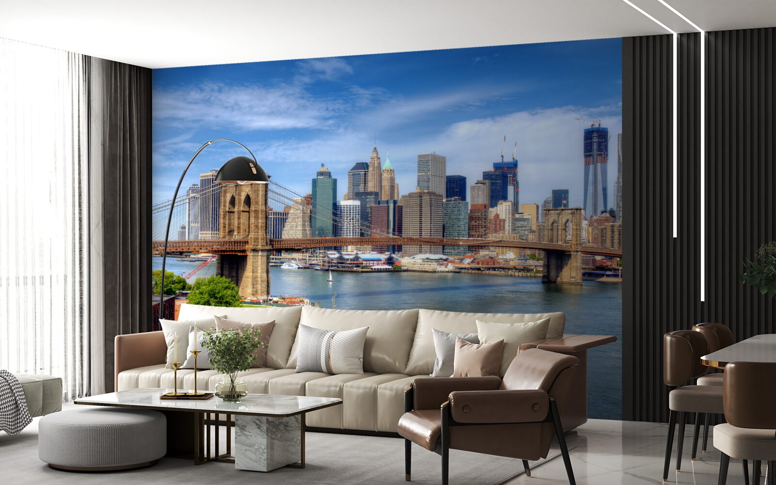 Fototapet podul brooklyn și manhattanul inferior