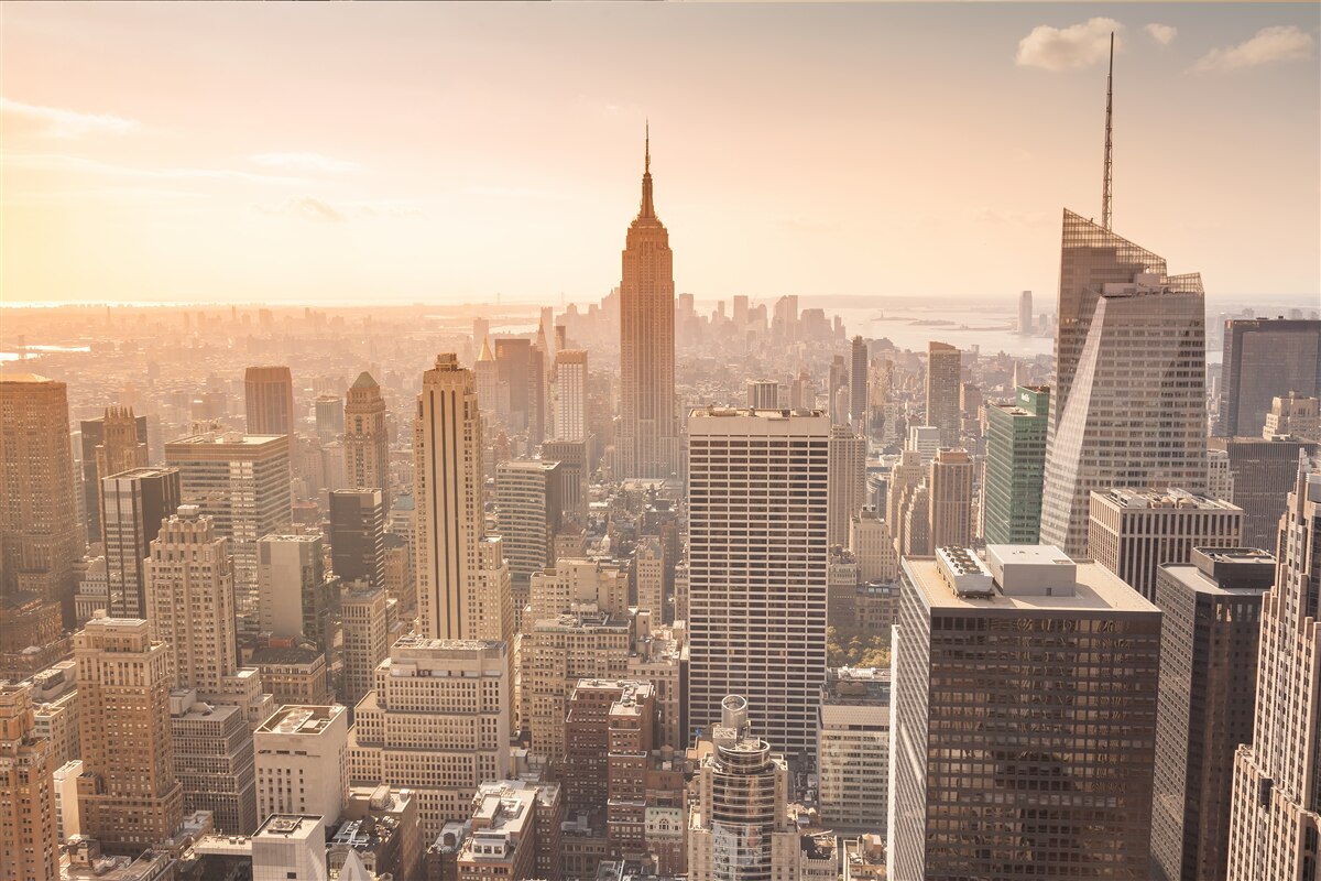 Fototapet Zori peste New York