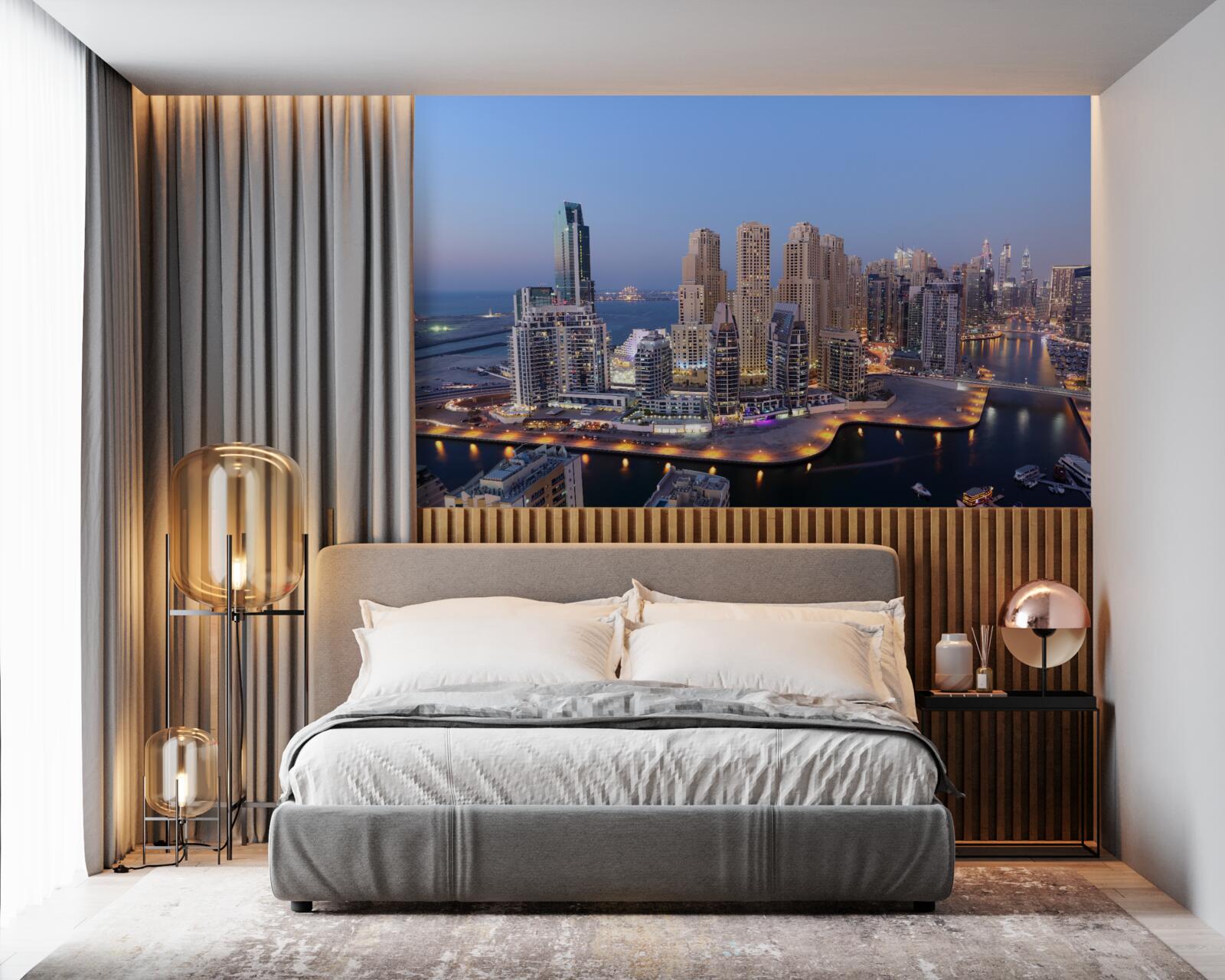 Fototapet apus de soare peste dubai