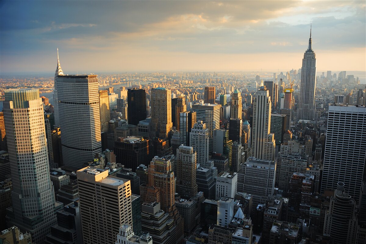 Fototapet zgârie-norii din new york la începutul zilei