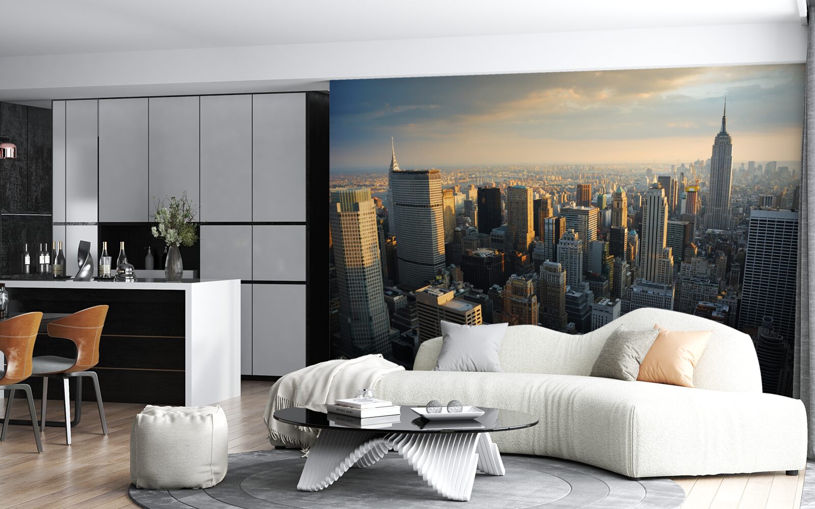 Fototapet zgârie-norii din new york la începutul zilei