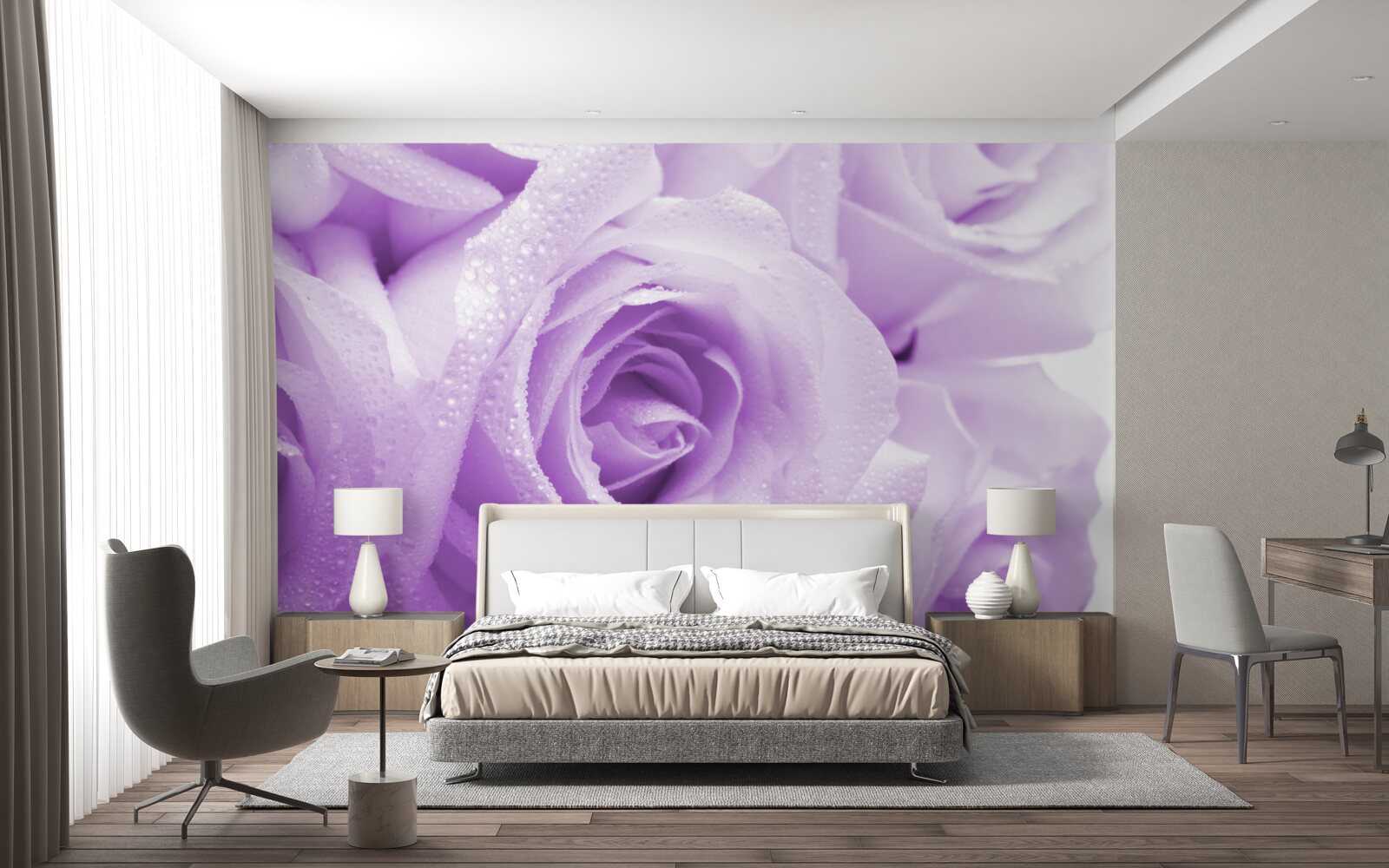 Fototapet buchet de trandafiri delicat de liliac