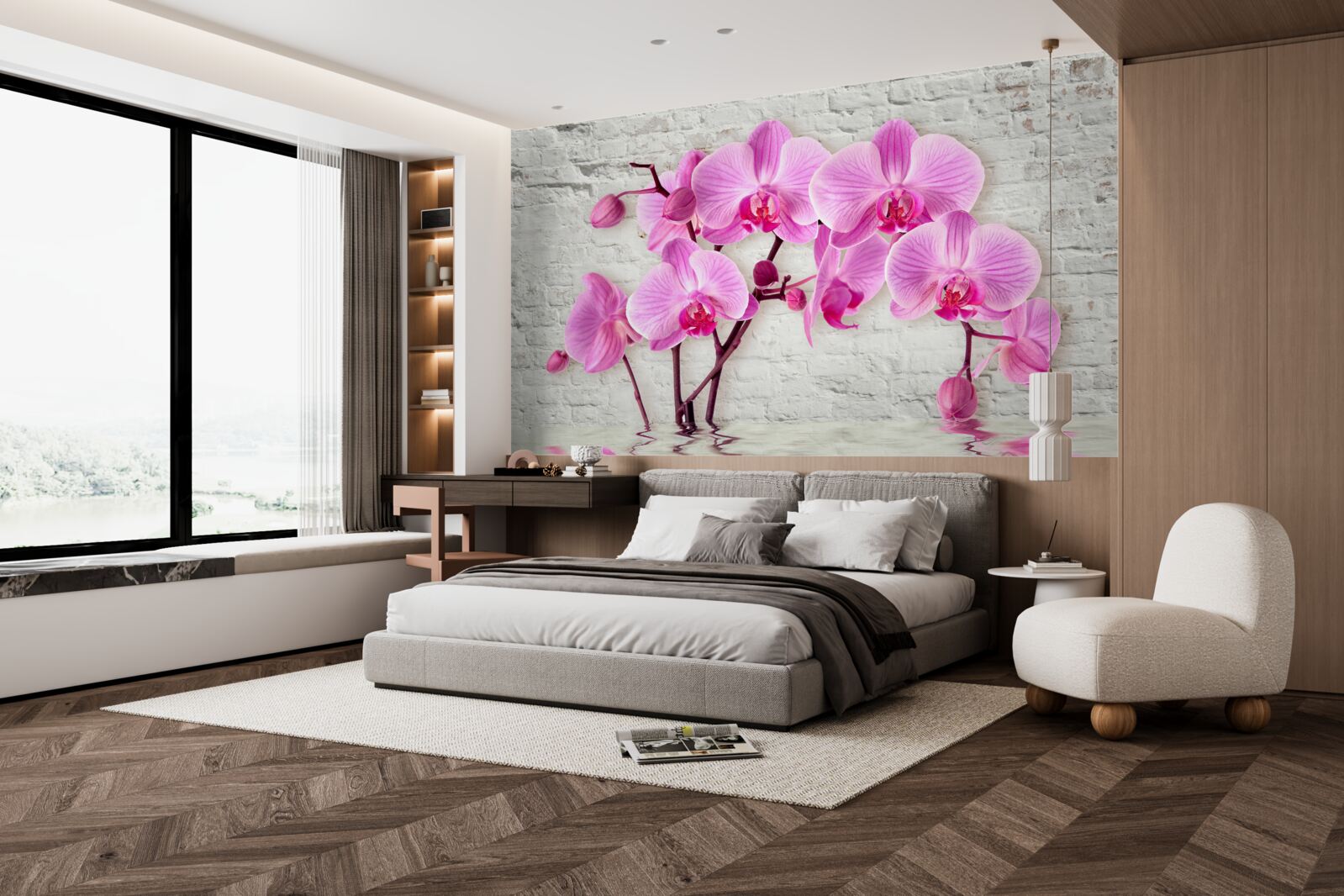 Fototapet floare orhidee violet moale