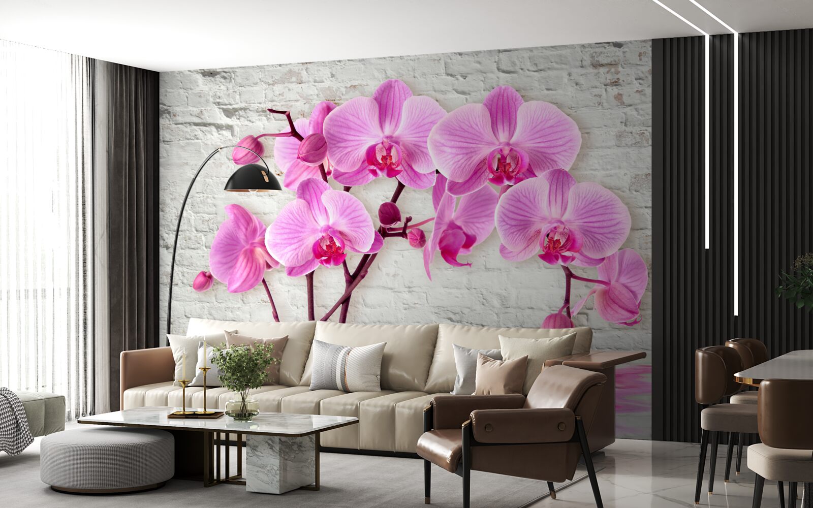 Fototapet floare orhidee violet moale