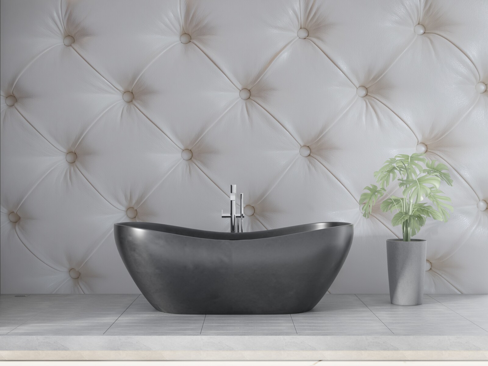 Fototapet tapițerie din piele albă cu decorațiuni strass