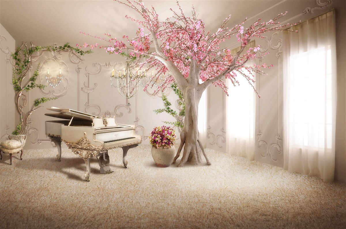 Fototapet cameră de zi magică cu copac sakura