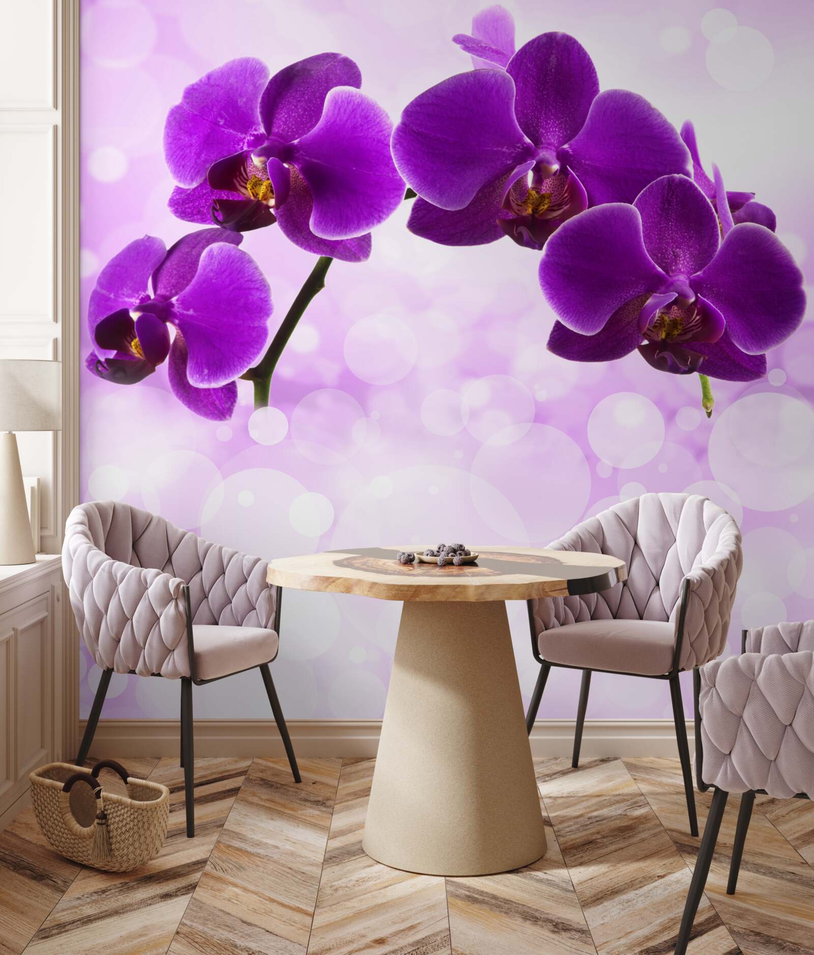 Fototapet orhidee cu flori violet închis