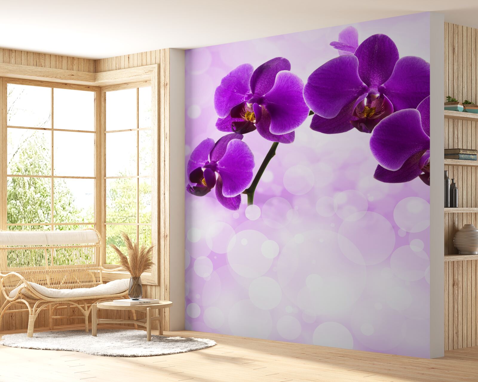 Fototapet orhidee cu flori violet închis