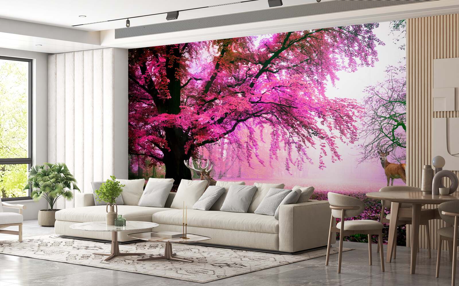 Fototapet sakura în roz zboară în jur