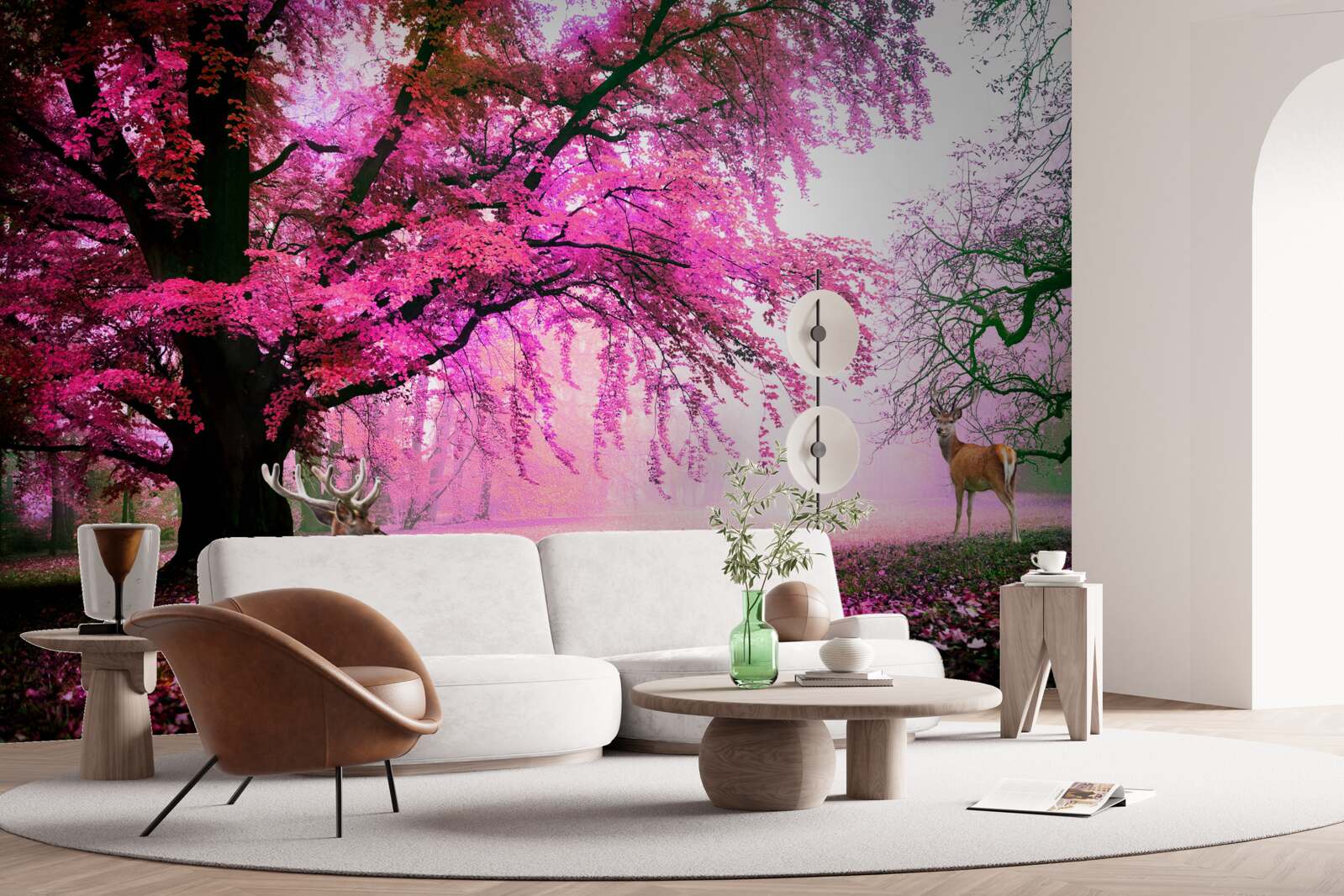 Fototapet sakura în roz zboară în jur