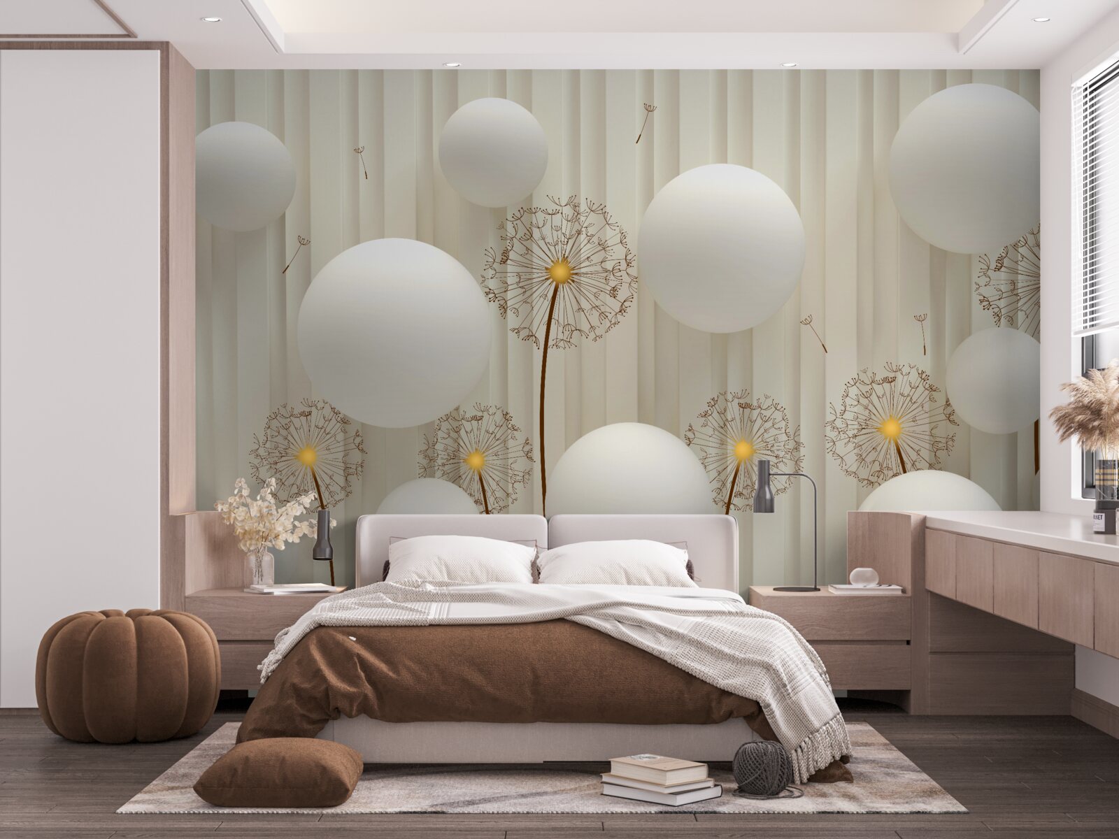 Fototapet compoziție cu icre albe, decorată cu bile