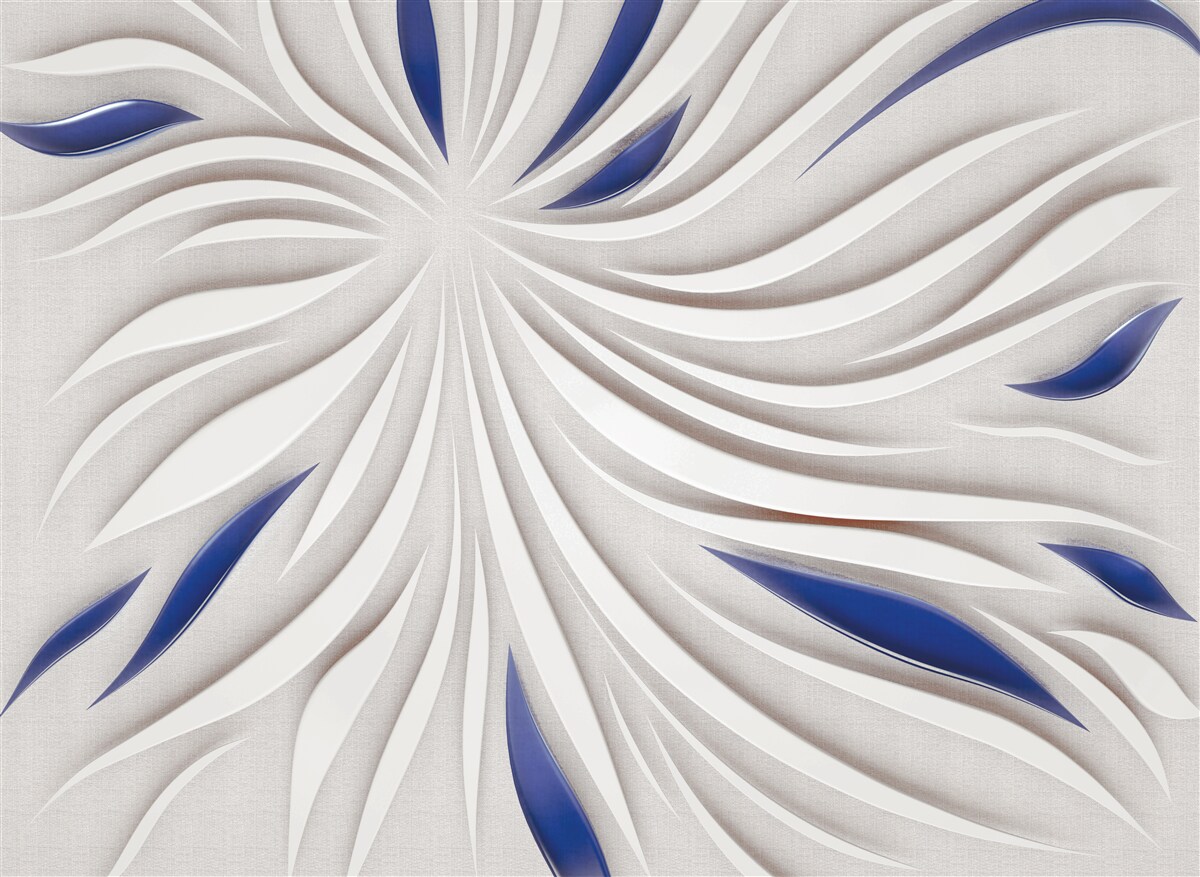 Fototapet linii abstracte albastre și albe