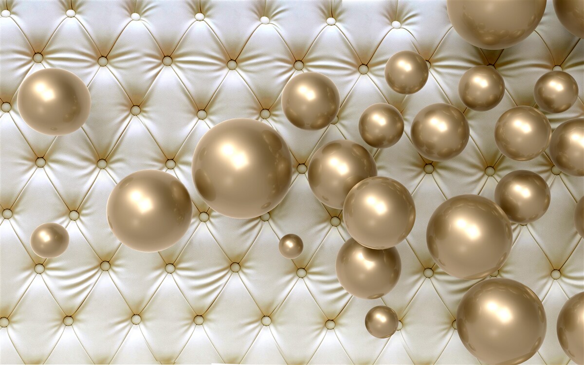 Fototapet margele aurii pe coperta din piele