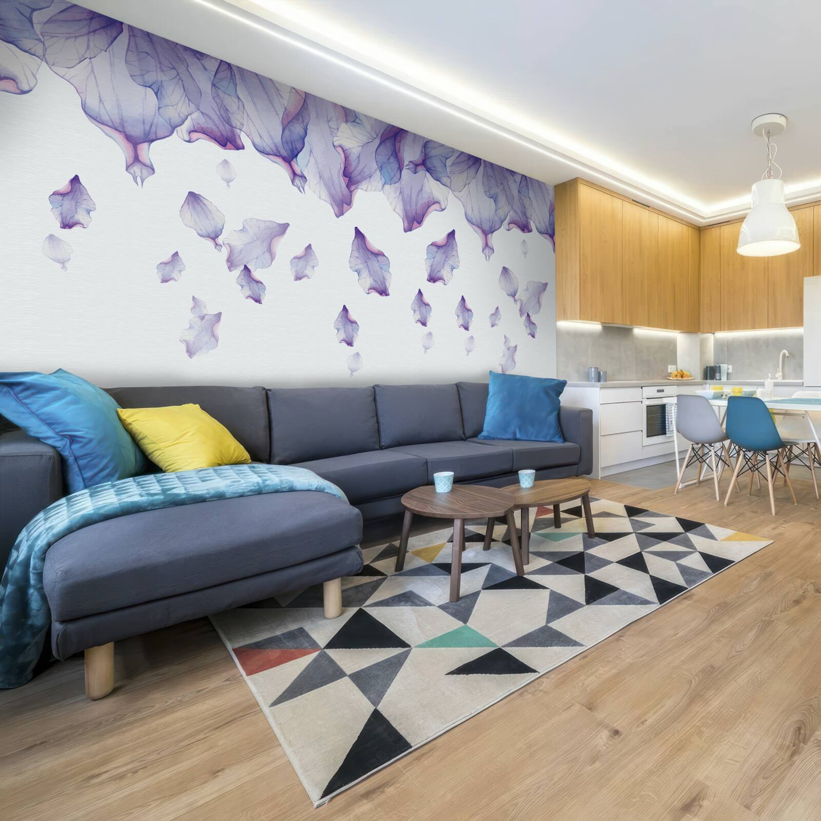 Fototapet flori de iris violet care se încadrează