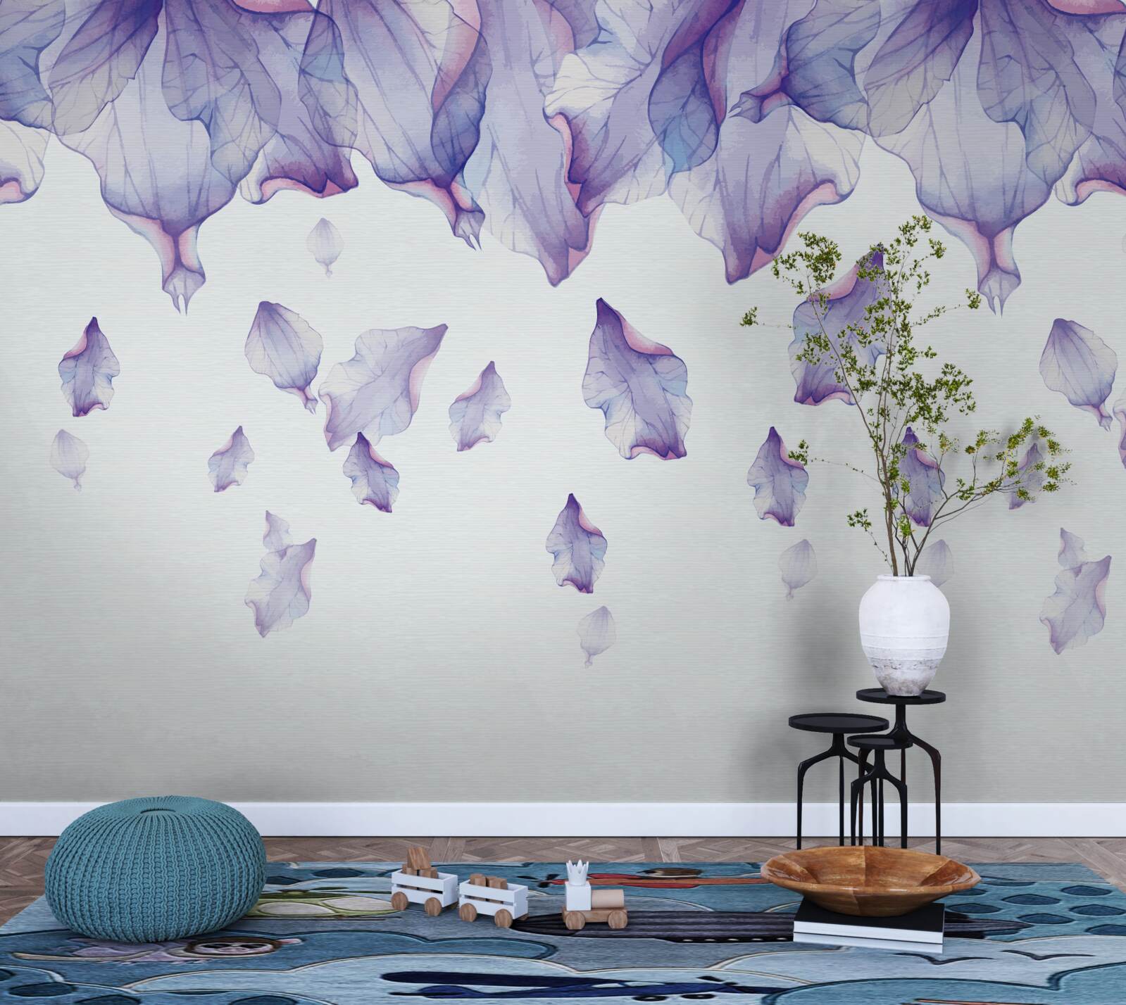 Fototapet flori de iris violet care se încadrează