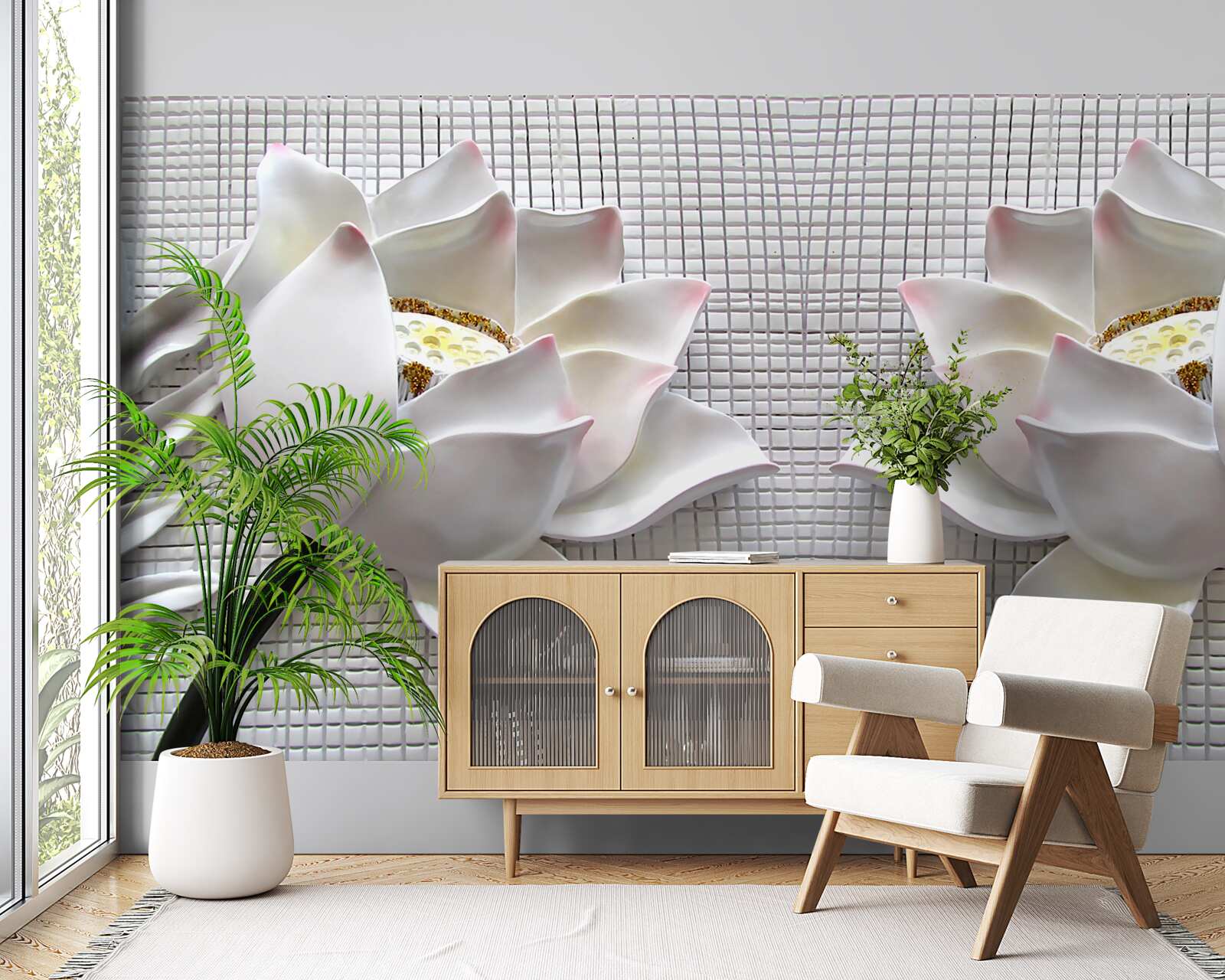 Fototapet cutii de lotus alb