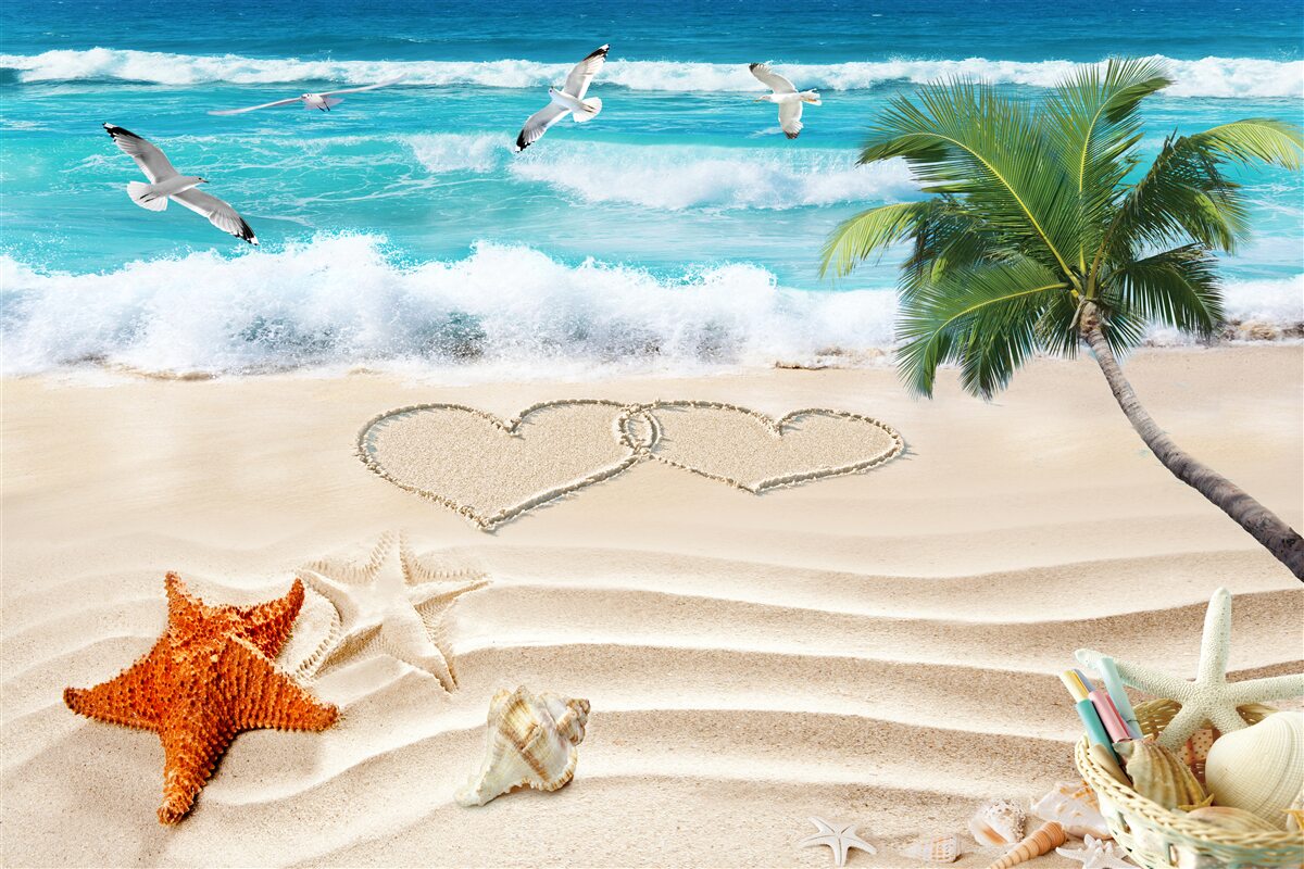 Fototapet plajă tropicală cu nisip