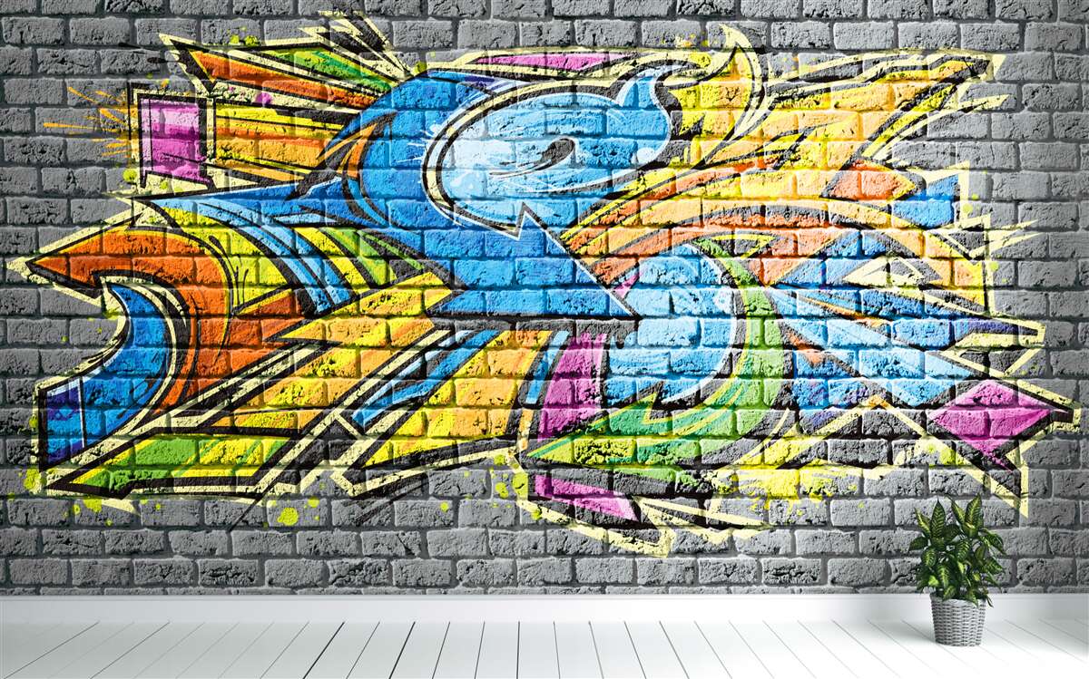 Fototapet pictură de perete graffiti multicoloră