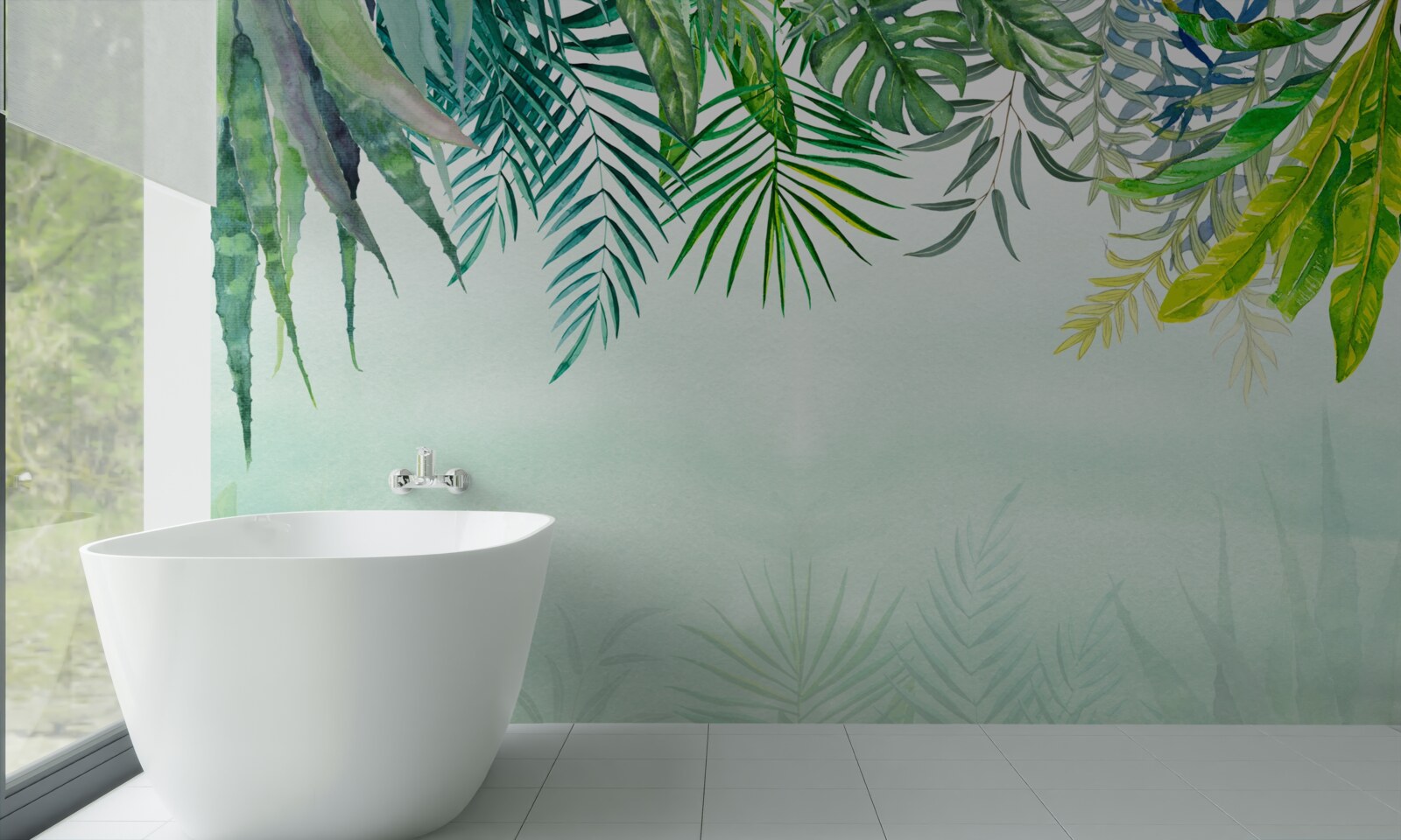 Fototapet ceață de dimineață în verde tropical