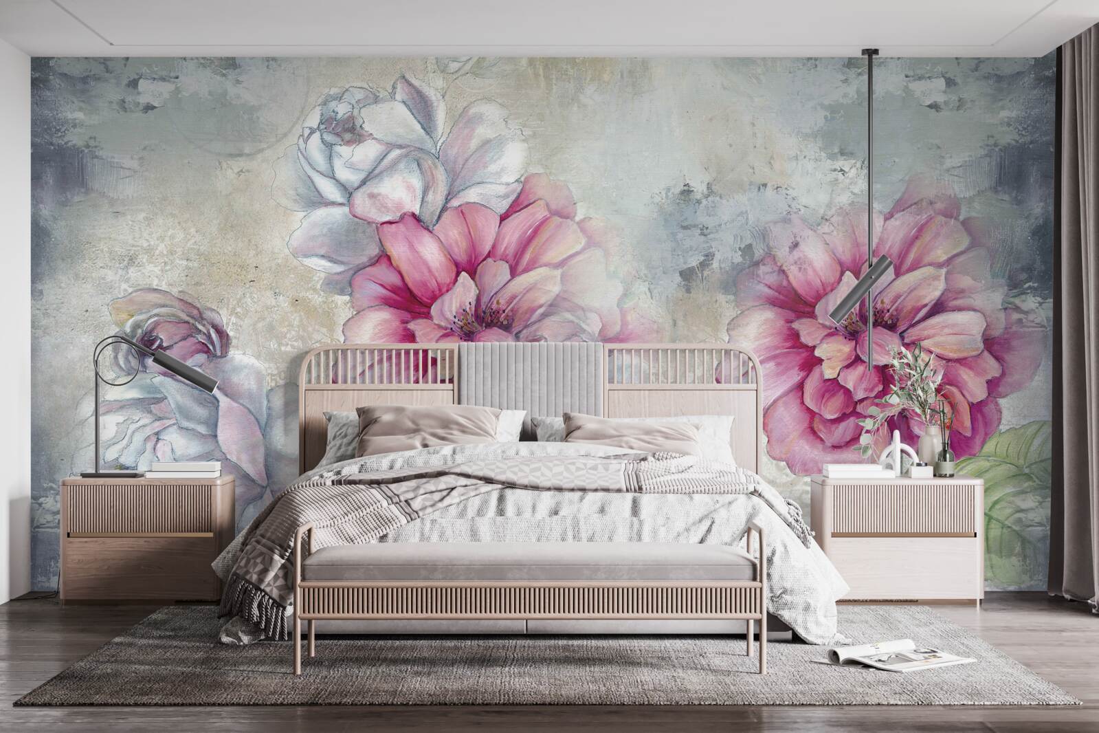 Fototapet fundal floral în stil vintage