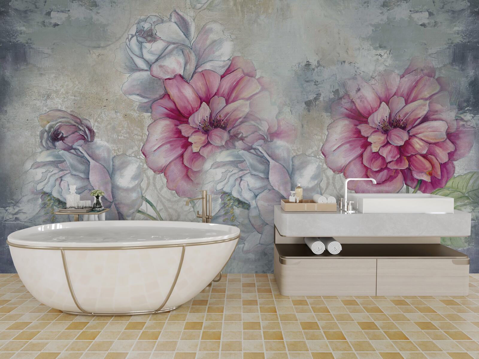 Fototapet fundal floral în stil vintage