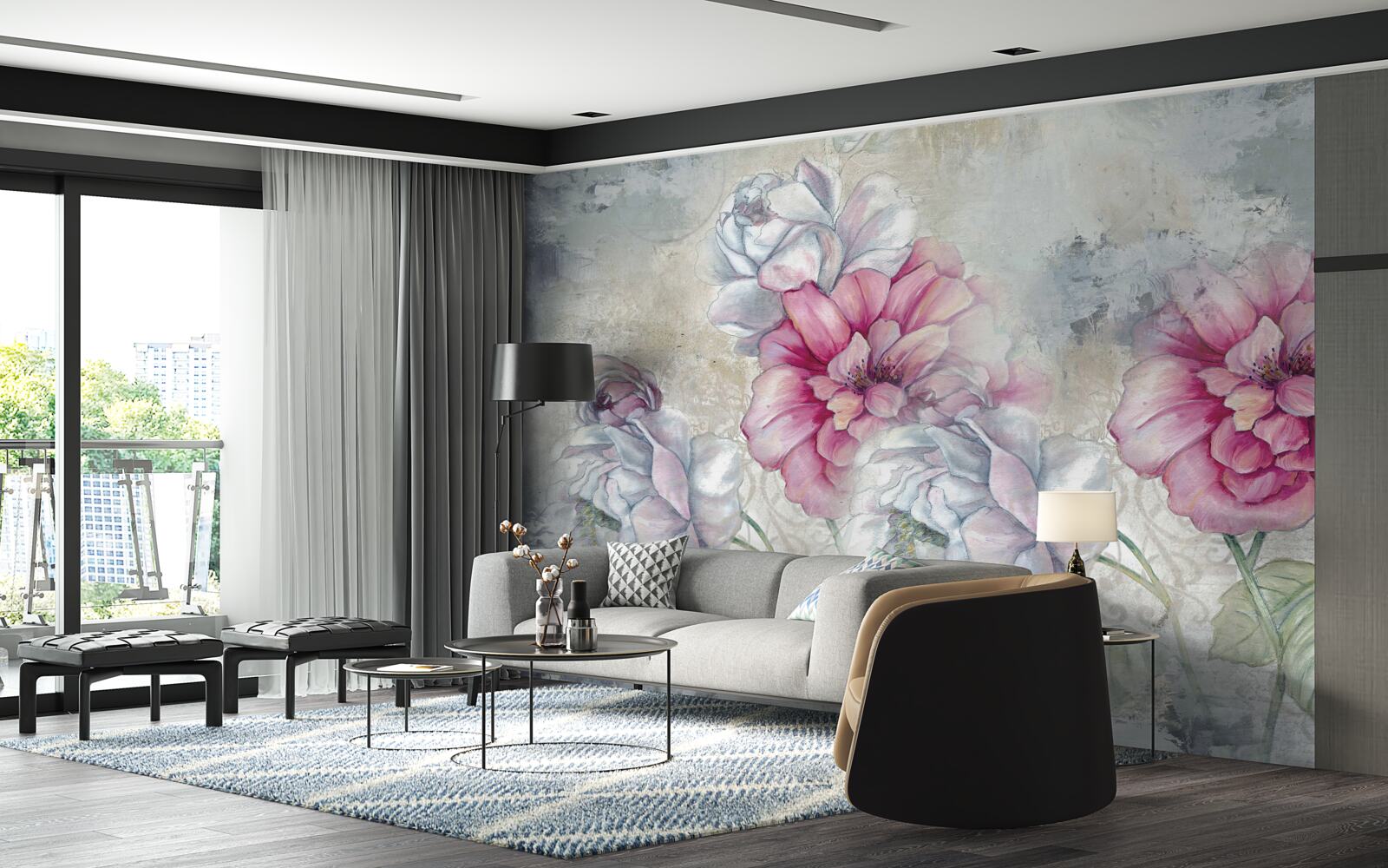 Fototapet fundal floral în stil vintage