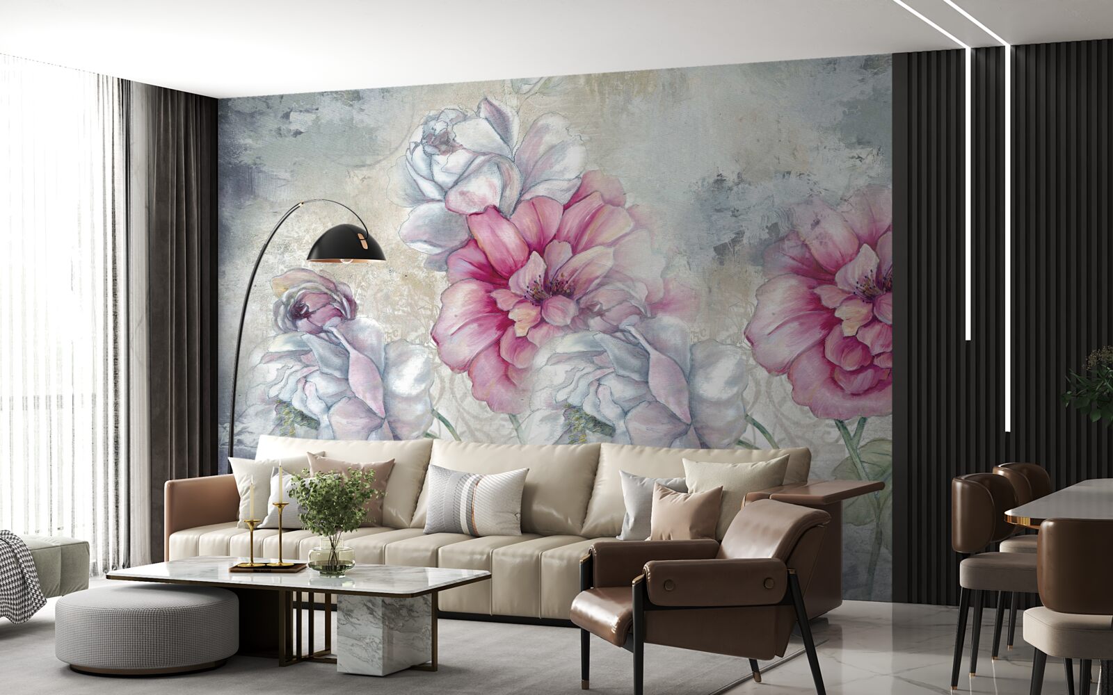 Fototapet fundal floral în stil vintage