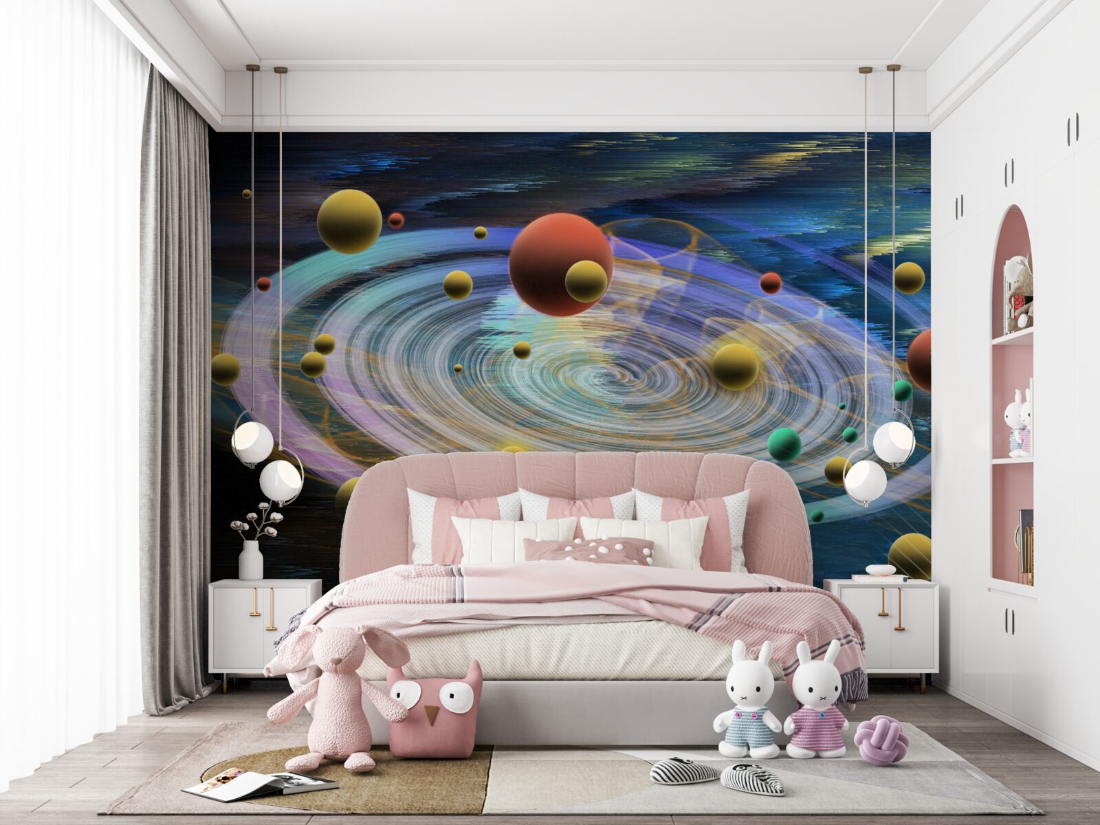 Fototapet planete cu abstracții frumoase
